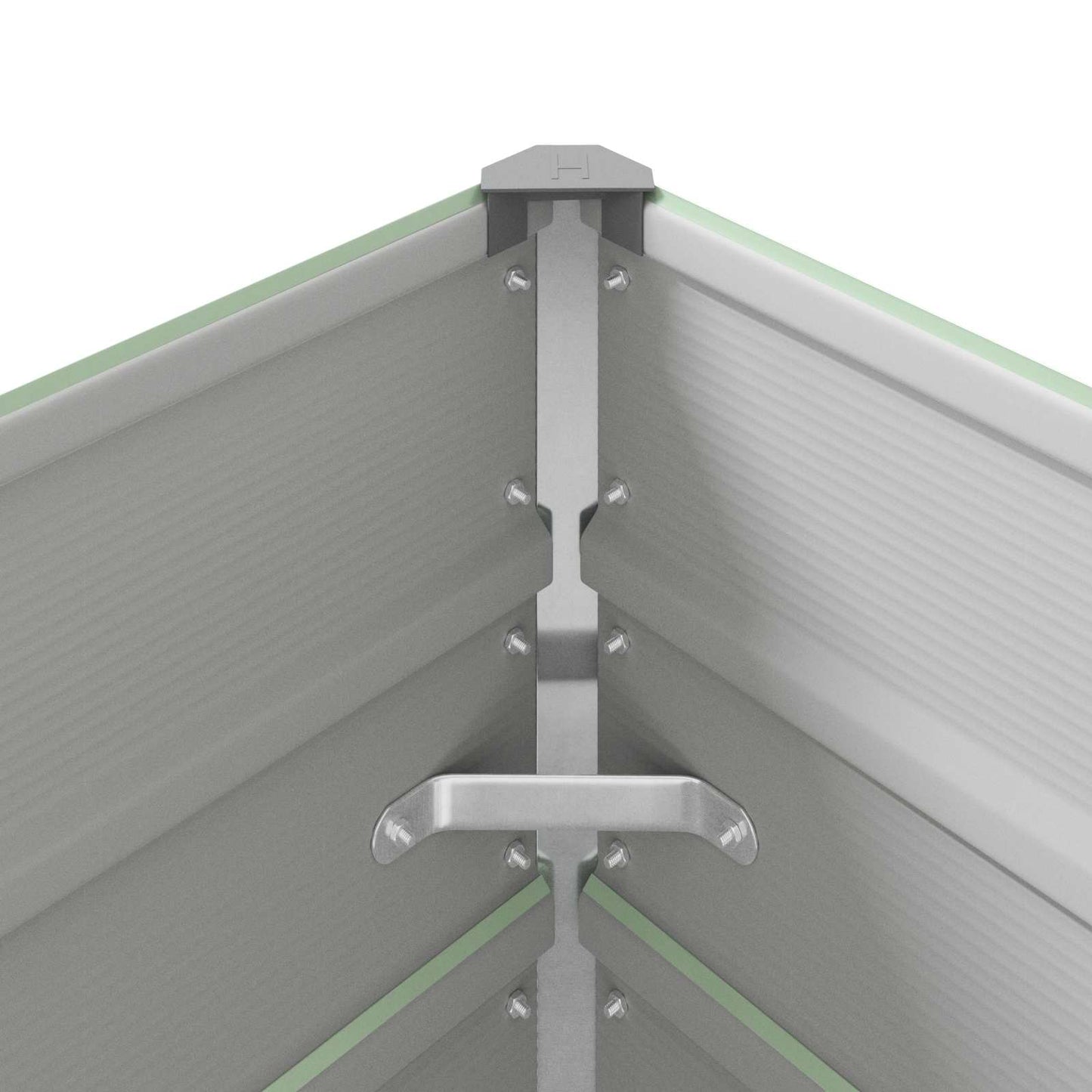 vidaXL Γλάστρα Παστέλ Πράσινο 195 x 100 x 45 εκ Επικαλυμμένος Χάλυβας