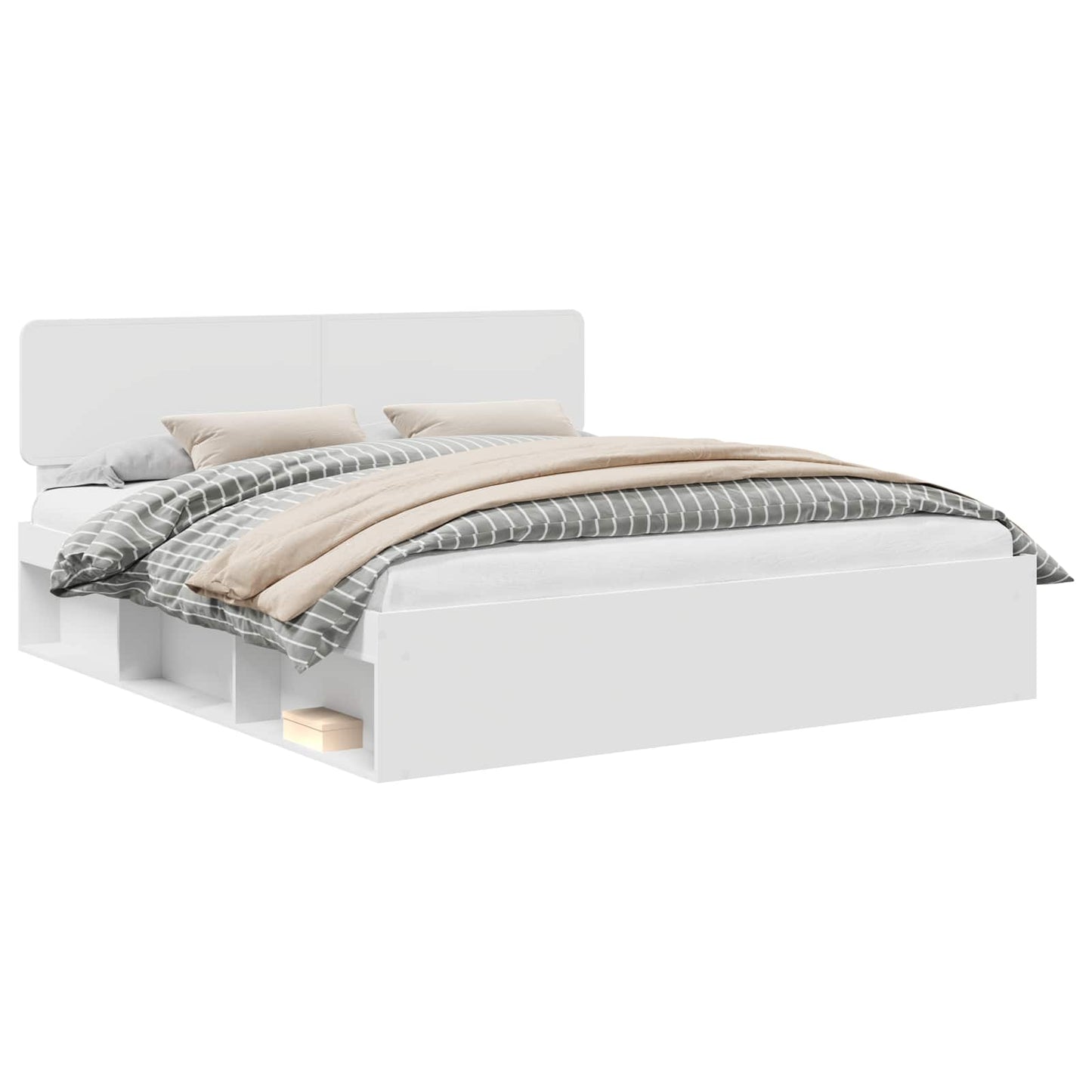 vidaXL Σκελετός Κρεβατιού Λευκό 200 x 200 cm Στερεά ξυλεία πεύκου