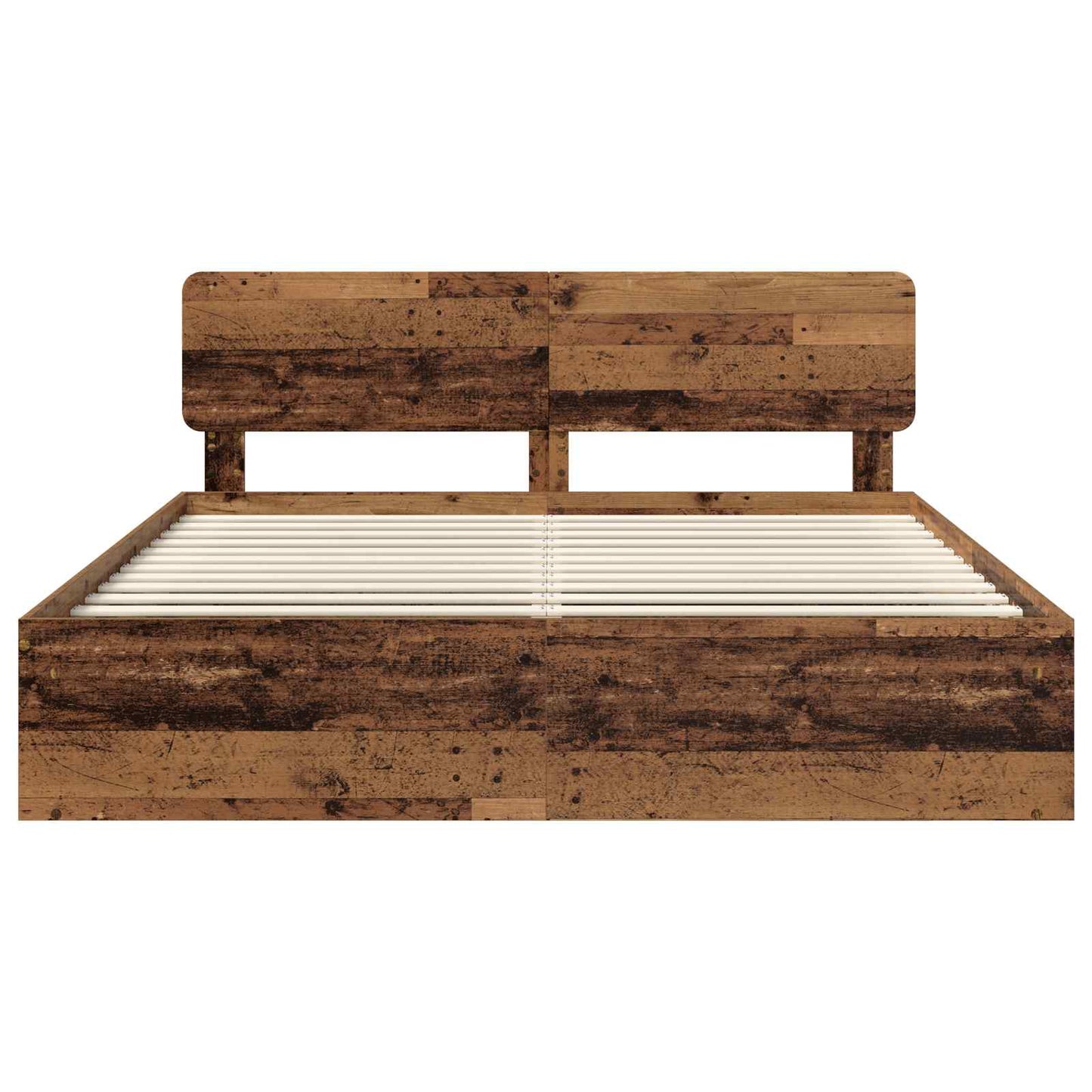 vidaXL Σκελετός Κρεβατιού Παλιό ξύλο 200 x 200 cm Στερεά ξυλεία πεύκου