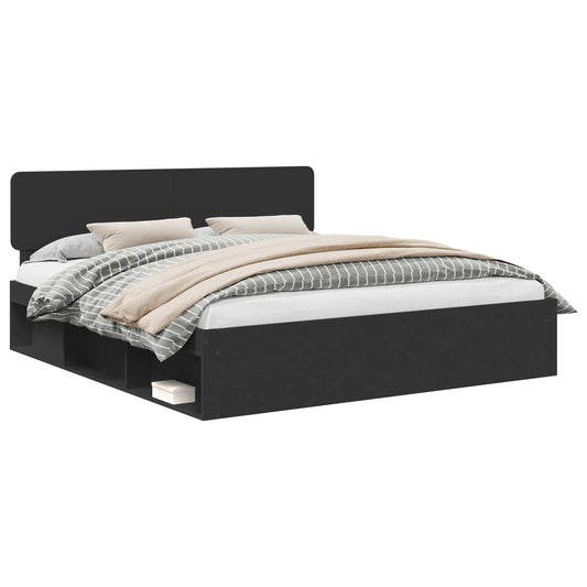 vidaXL Σκελετός Κρεβατιού Μαύρο 180 x 200 cm Στερεά ξυλεία πεύκου
