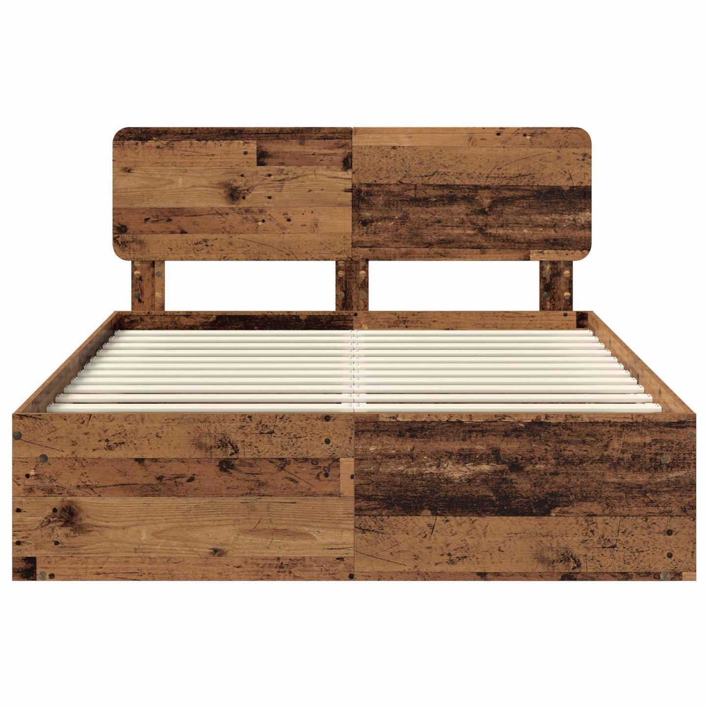 vidaXL Σκελετός Κρεβατιού Παλιό ξύλο 140 x 200 cm Στερεά ξυλεία πεύκου