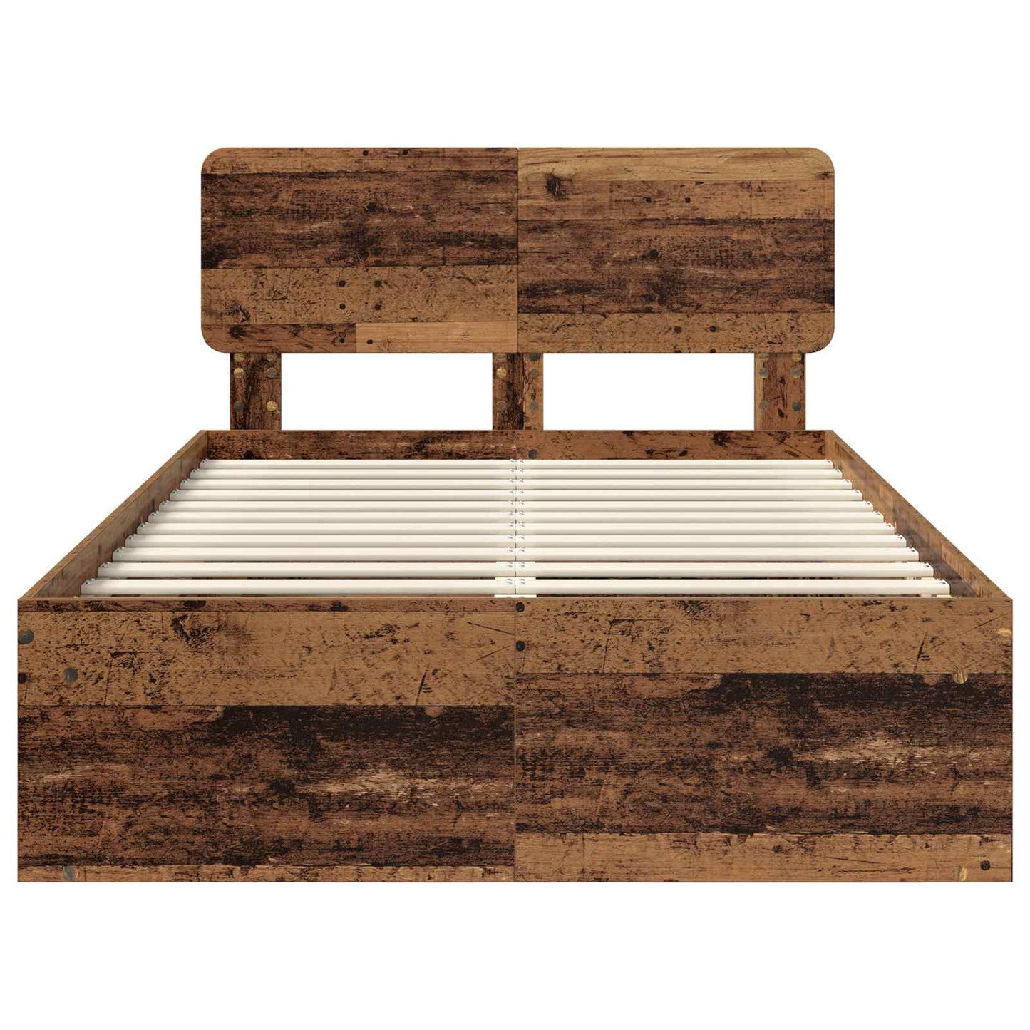 vidaXL Σκελετός Κρεβατιού Παλιό ξύλο 135 x 190 cm Στερεά ξυλεία πεύκου