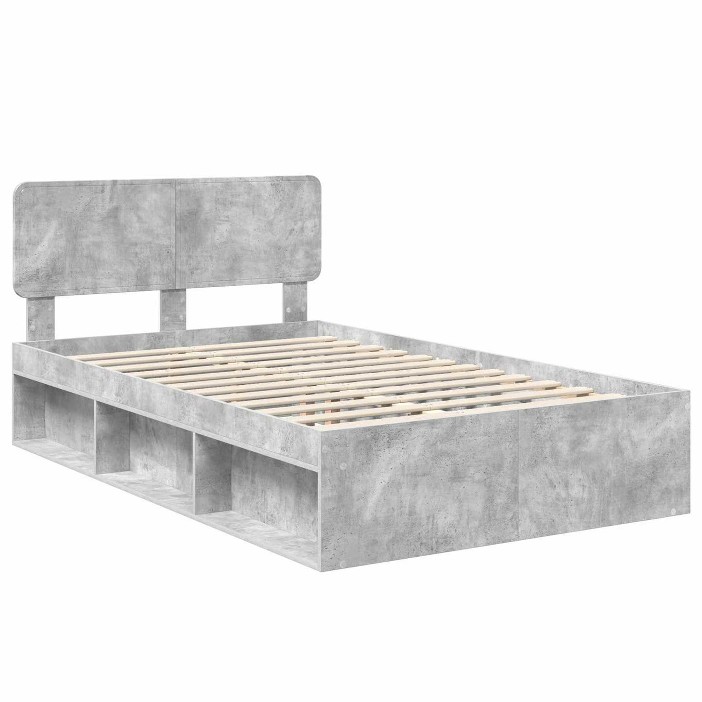 vidaXL Σκελετός Κρεβατιού Σκυρόδεμα 120 x 190 cm Στερεά ξυλεία πεύκου