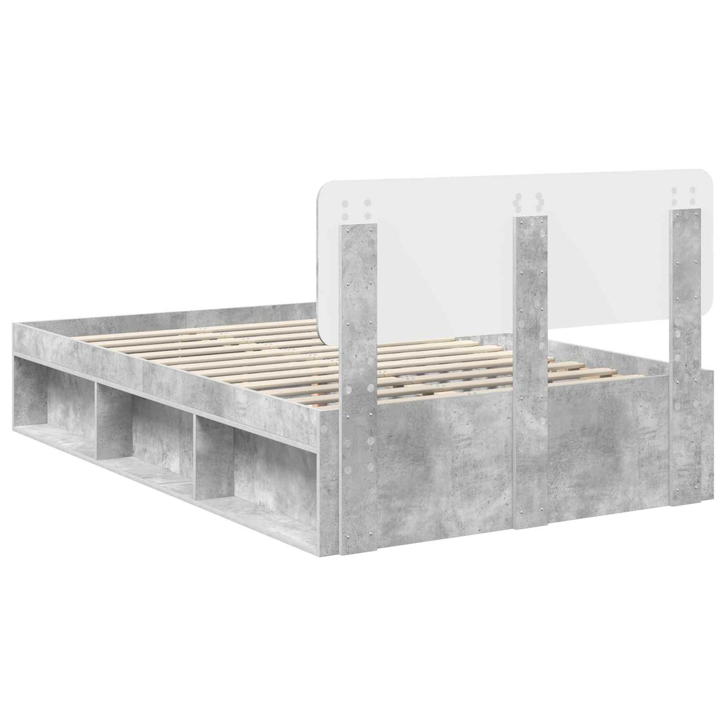 vidaXL Σκελετός Κρεβατιού Σκυρόδεμα 120 x 190 cm Στερεά ξυλεία πεύκου