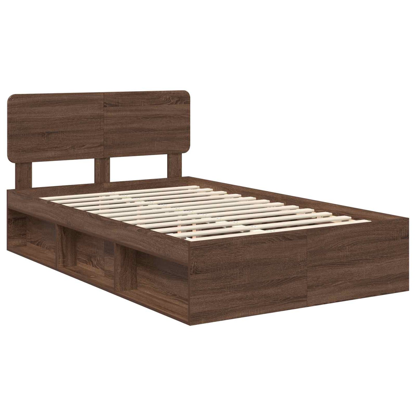vidaXL Σκελετός Κρεβατιού Καφέ δρυς 120 x 190 cm Στερεά ξυλεία πεύκου