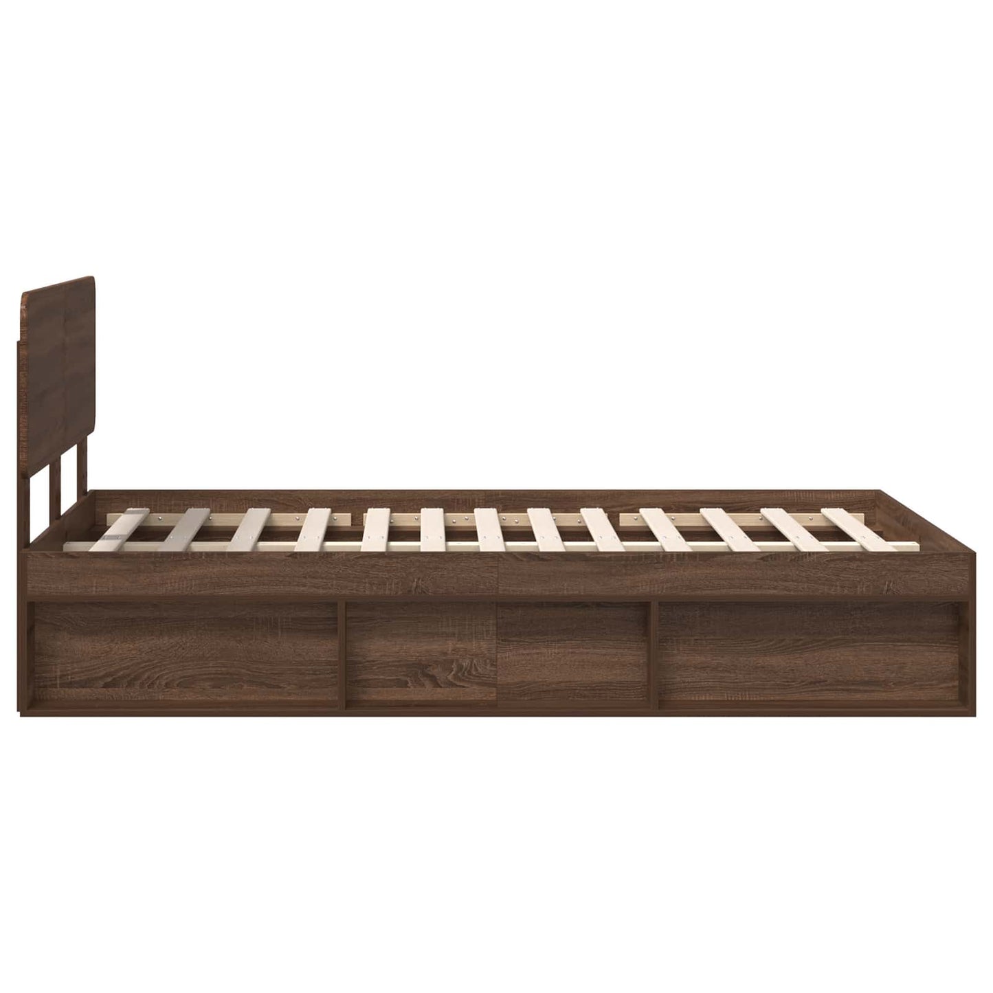 vidaXL Σκελετός Κρεβατιού Καφέ δρυς 120 x 190 cm Στερεά ξυλεία πεύκου