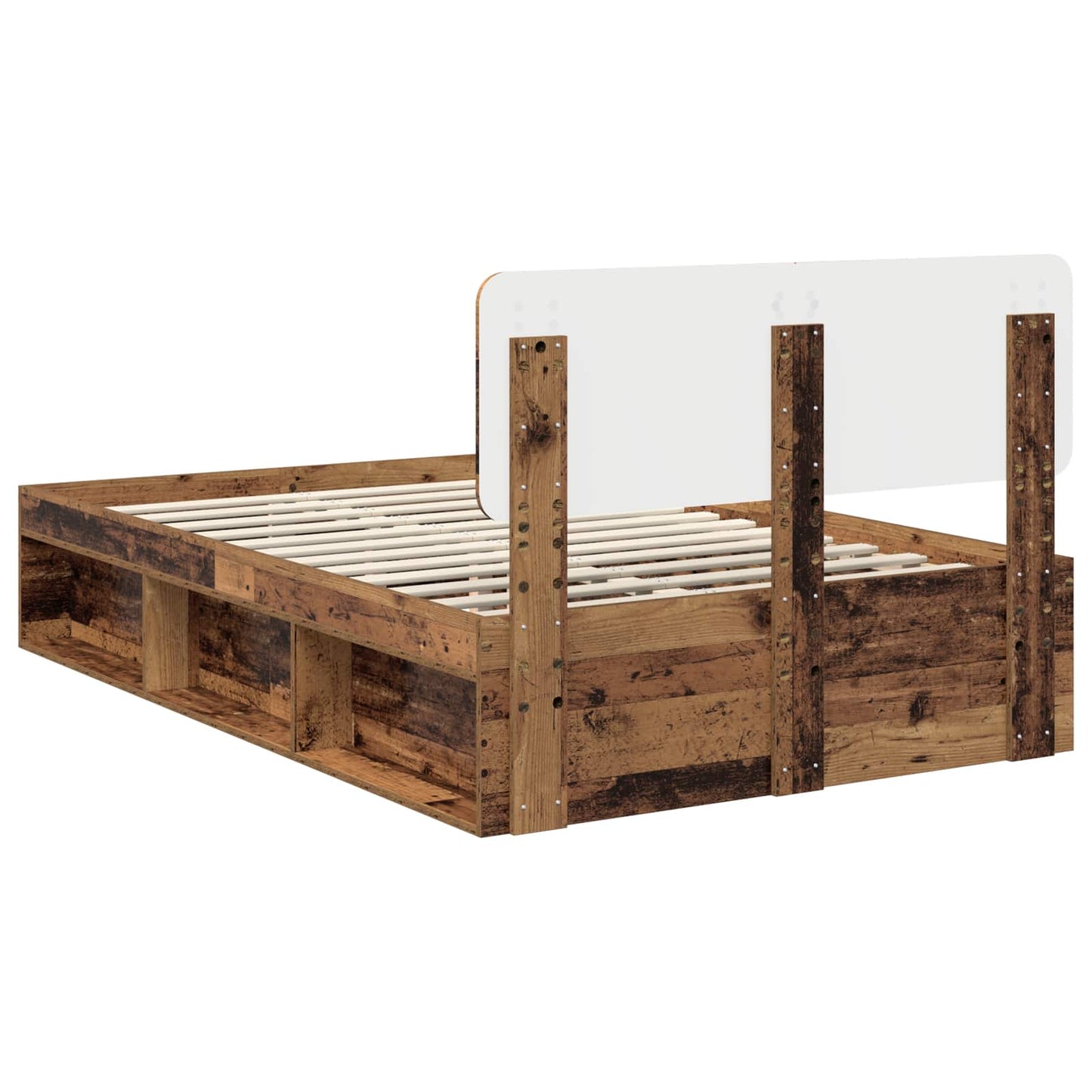 vidaXL Σκελετός Κρεβατιού Παλιό ξύλο 120 x 190 cm Στερεά ξυλεία πεύκου