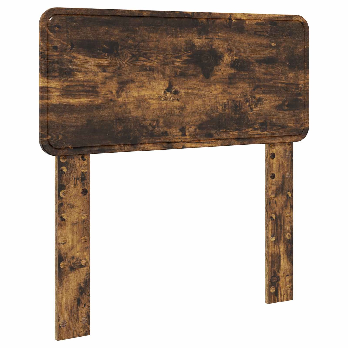 vidaXL Σκελετός Κρεβατιού με κεφαλάρι Καπνιστό Δρύς 90 x 200 cm