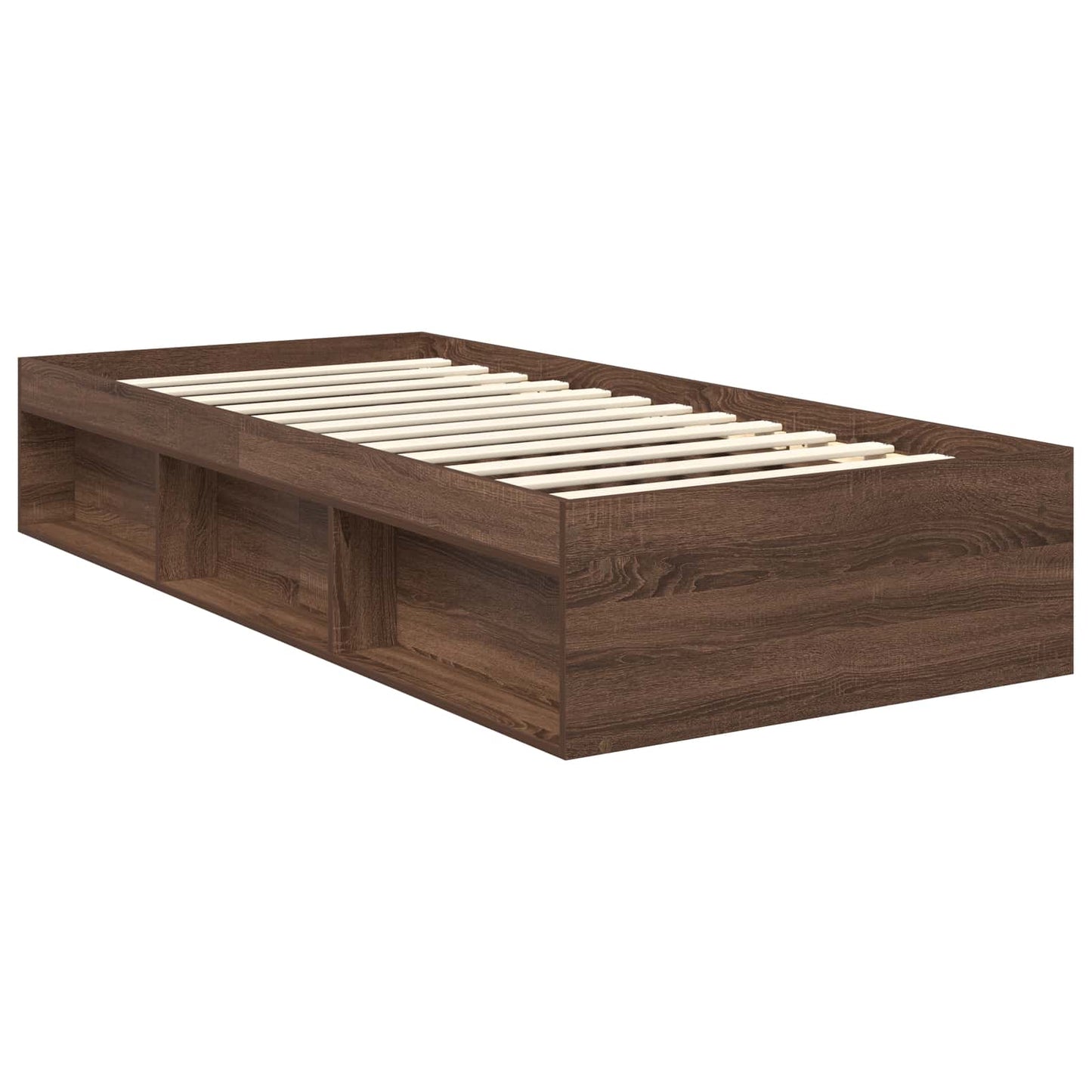 vidaXL Σκελετός Κρεβατιού Καφέ δρυς 90 x 200 cm Στερεά ξυλεία πεύκου