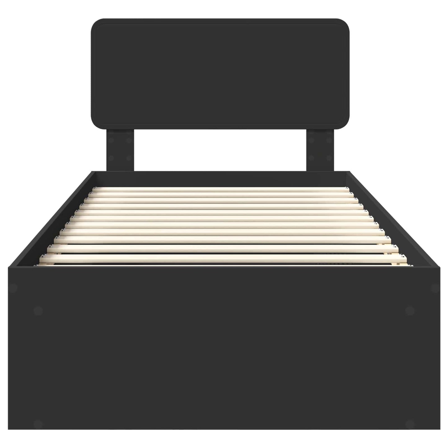 vidaXL Σκελετός Κρεβατιού Μαύρο 75 x 190 cm Στερεά ξυλεία πεύκου