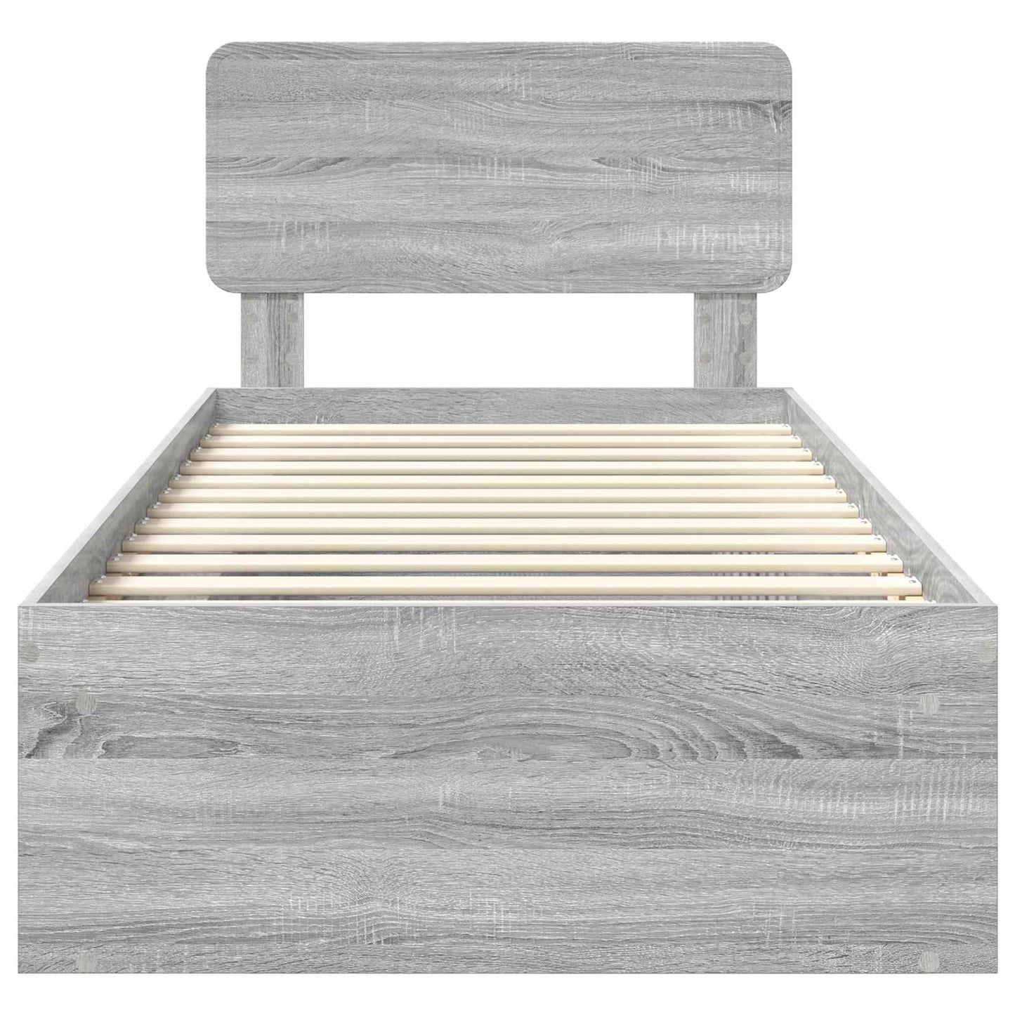 vidaXL Σκελετός Κρεβατιού με κεφαλάρι Γκρίζο Σονομα 75 x 190 cm