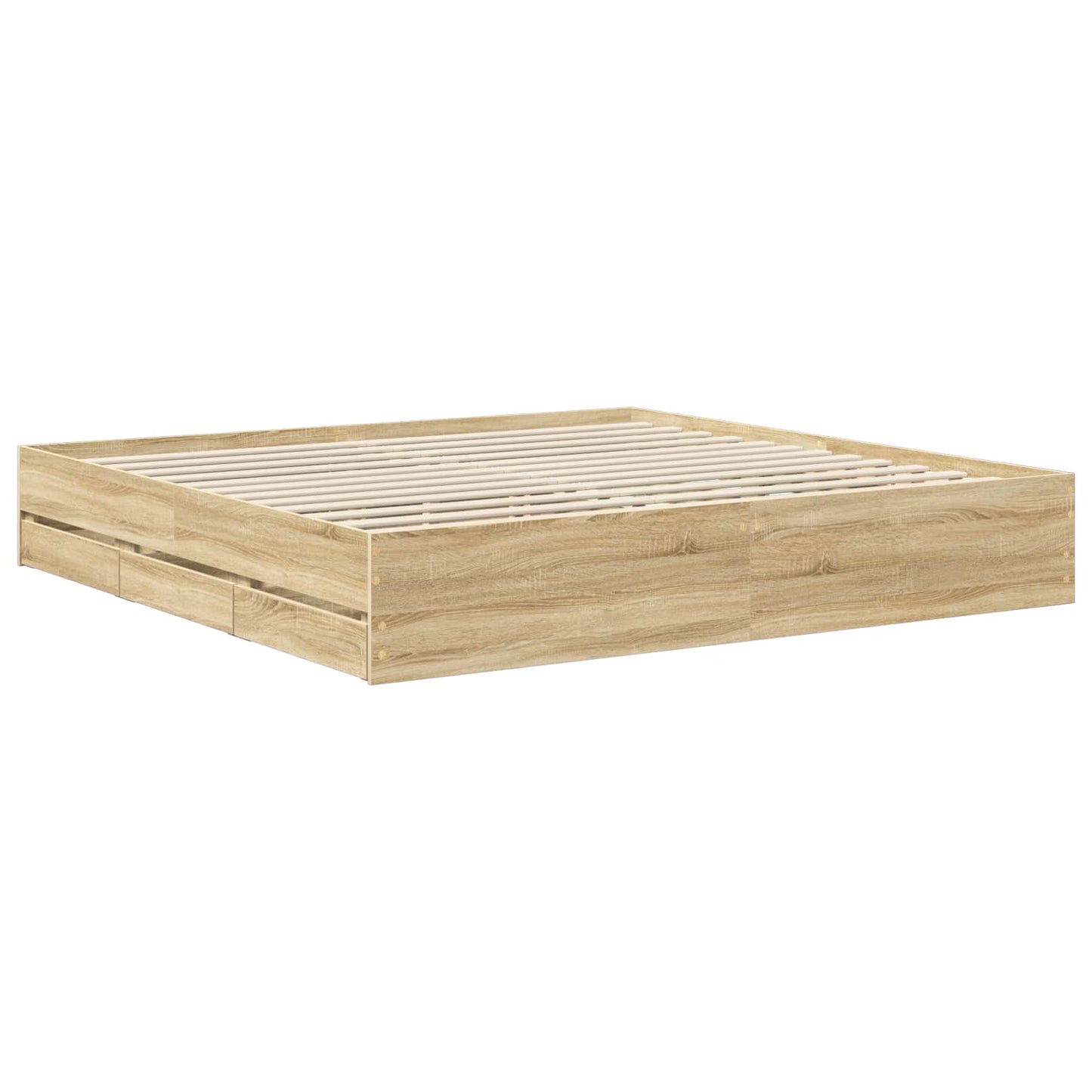 vidaXL Σκελετός Κρεβατιού με συρτάρι Δρύς Sonoma 200 x 200 cm