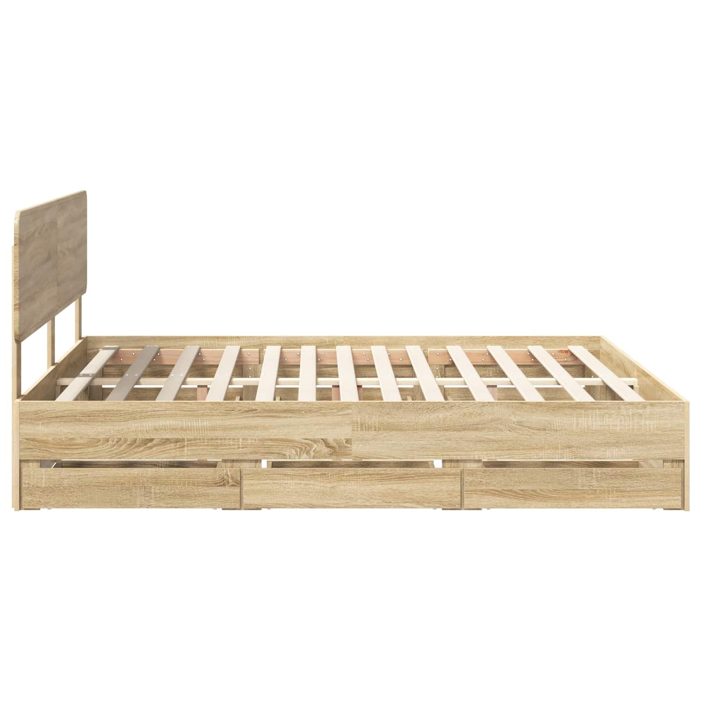 vidaXL Σκελετός Κρεβατιού με συρτάρι Δρύς Sonoma 200 x 200 cm