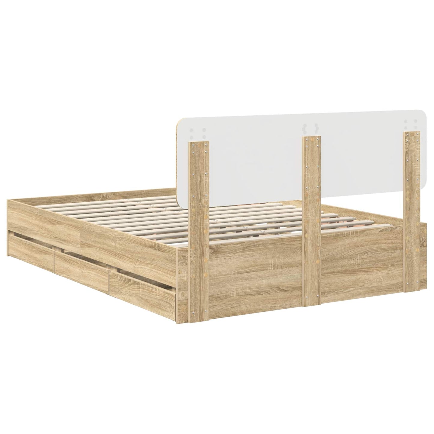 vidaXL Σκελετός Κρεβατιού με συρτάρι Δρύς Sonoma 150 x 200 cm