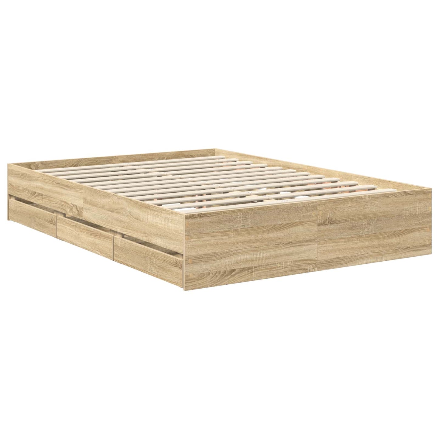 vidaXL Σκελετός Κρεβατιού Δρύς Sonoma 140 x 190 cm Μηχανήματος Ξύλο
