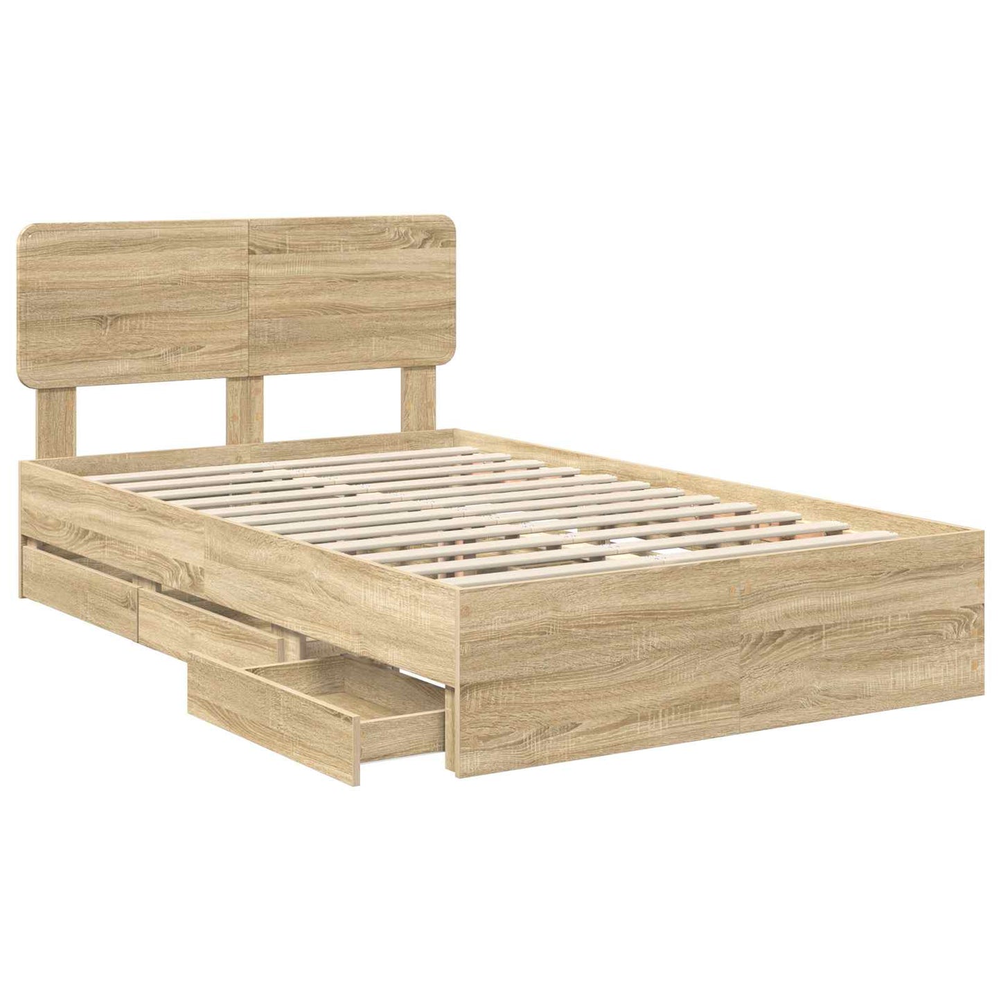 vidaXL Σκελετός Κρεβατιού με συρτάρι Δρύς Sonoma 120 x 200 cm
