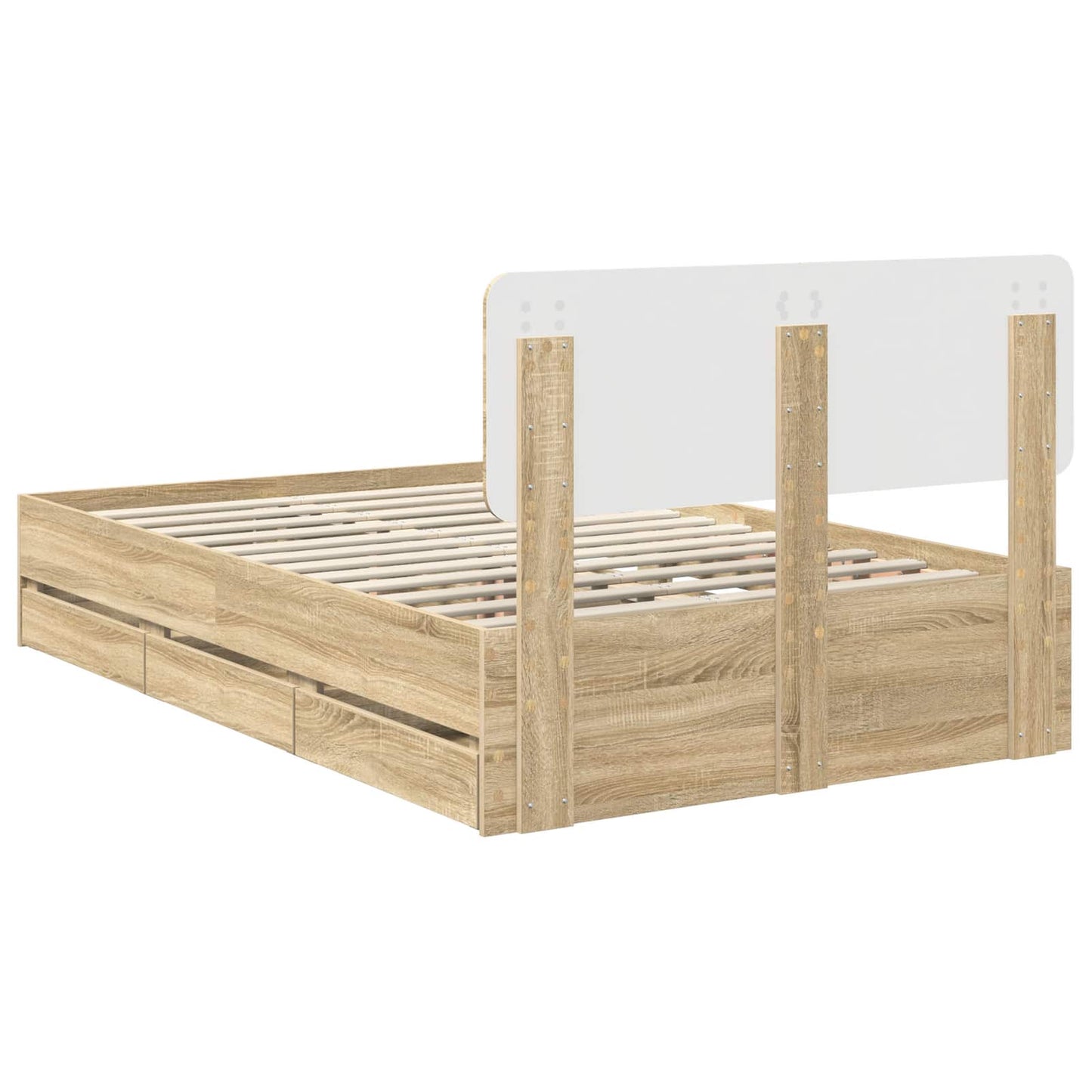 vidaXL Σκελετός Κρεβατιού με συρτάρι Δρύς Sonoma 120 x 200 cm