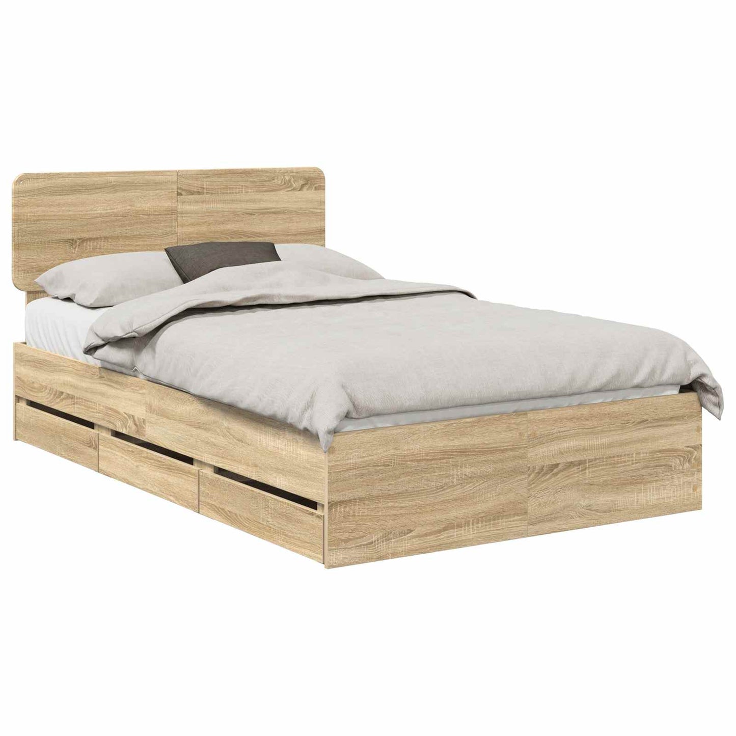 vidaXL Σκελετός Κρεβατιού Δρύς Sonoma 120 x 200 cm Μηχανήματος Ξύλο