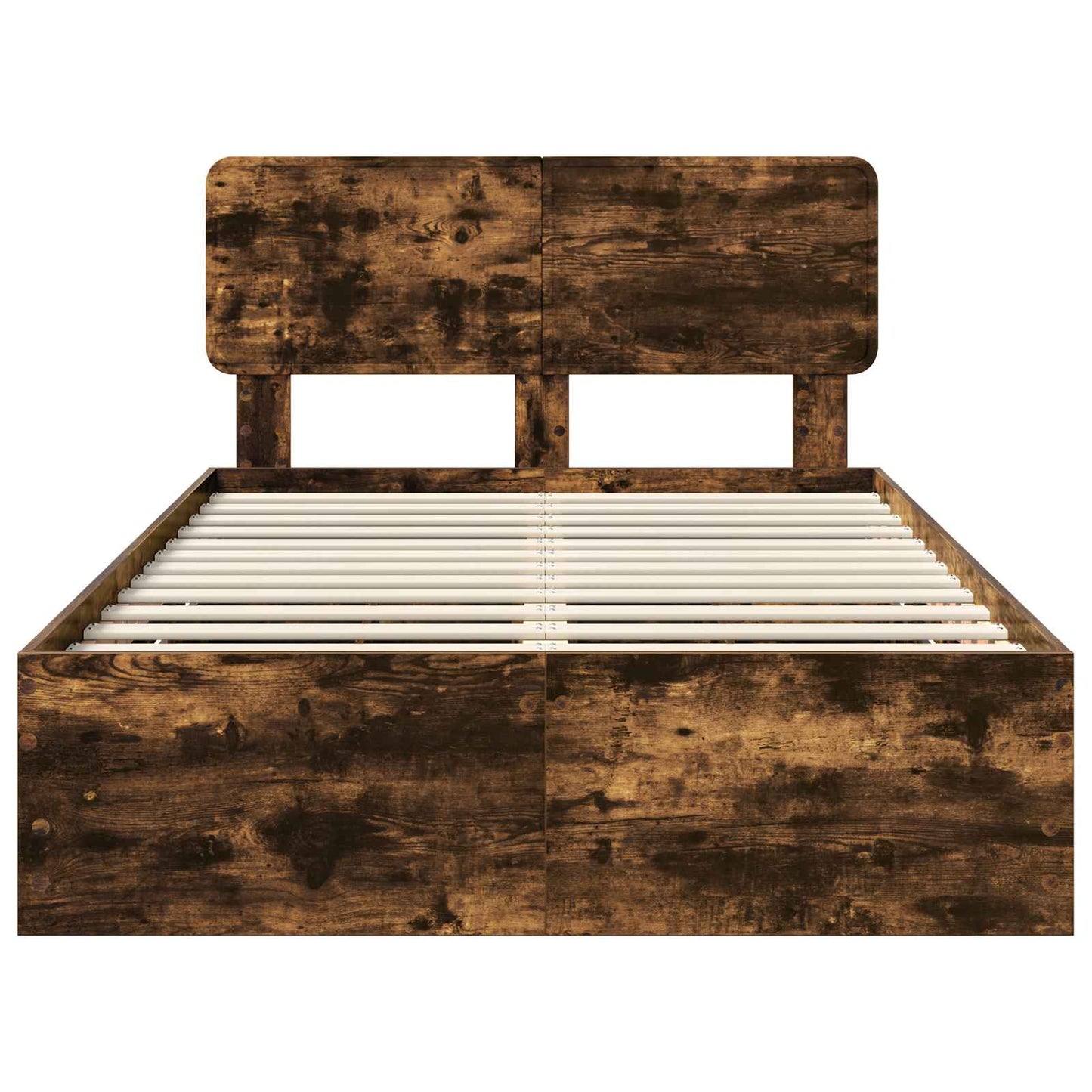 vidaXL Σκελετός Κρεβατιού Καπνιστό Δρύς 120 x 200 cm Μηχανήματος Ξύλο