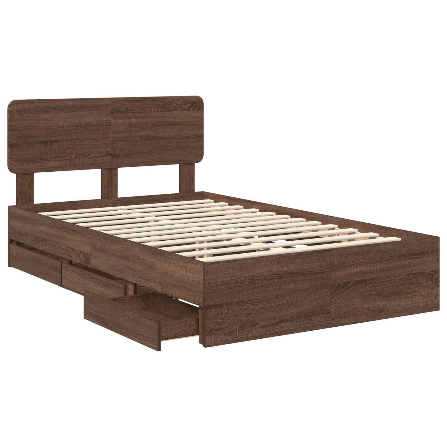 vidaXL Σκελετός Κρεβατιού Καφέ δρυς 120 x 200 cm Μηχανήματος Ξύλο