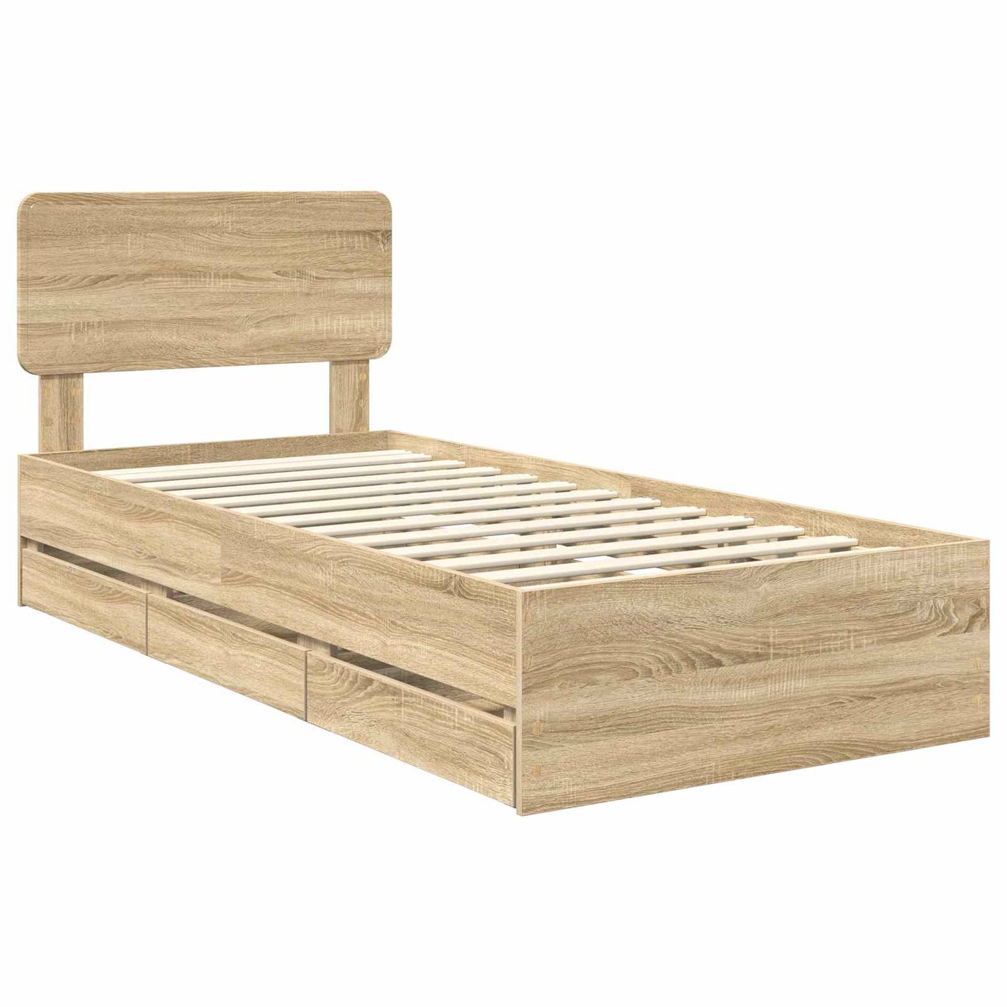 vidaXL Σκελετός Κρεβατιού Δρύς Sonoma 100 x 200 cm Μηχανήματος Ξύλο