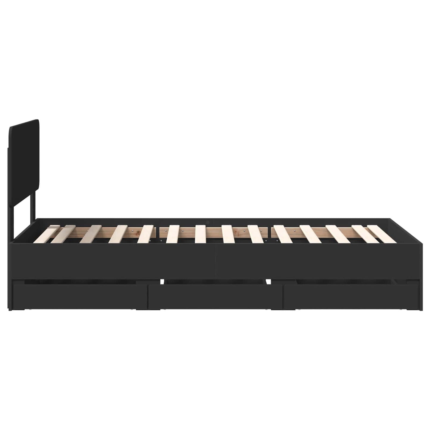 vidaXL Σκελετός Κρεβατιού Μαύρο 90 x 190 cm Μηχανήματος Ξύλο