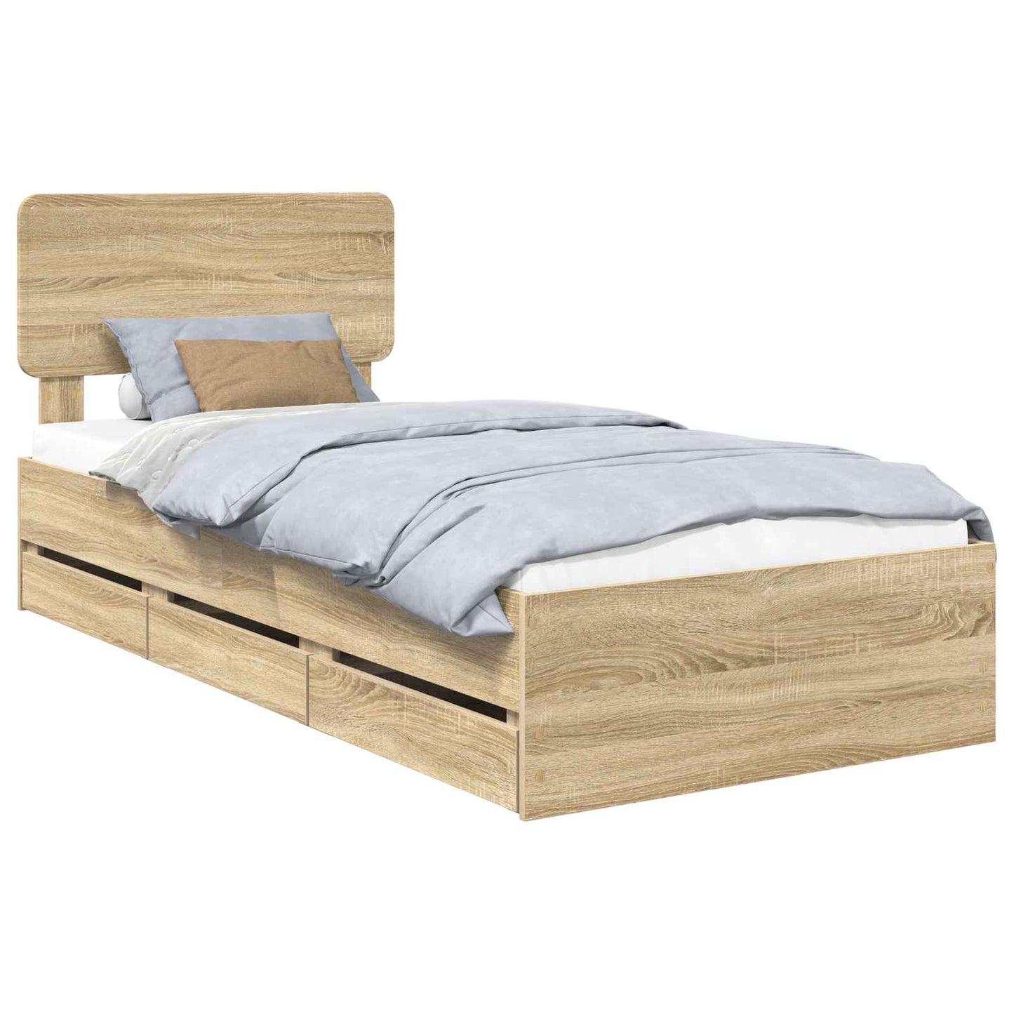 vidaXL Σκελετός Κρεβατιού με συρτάρι Δρύς Sonoma 90 x 200 cm