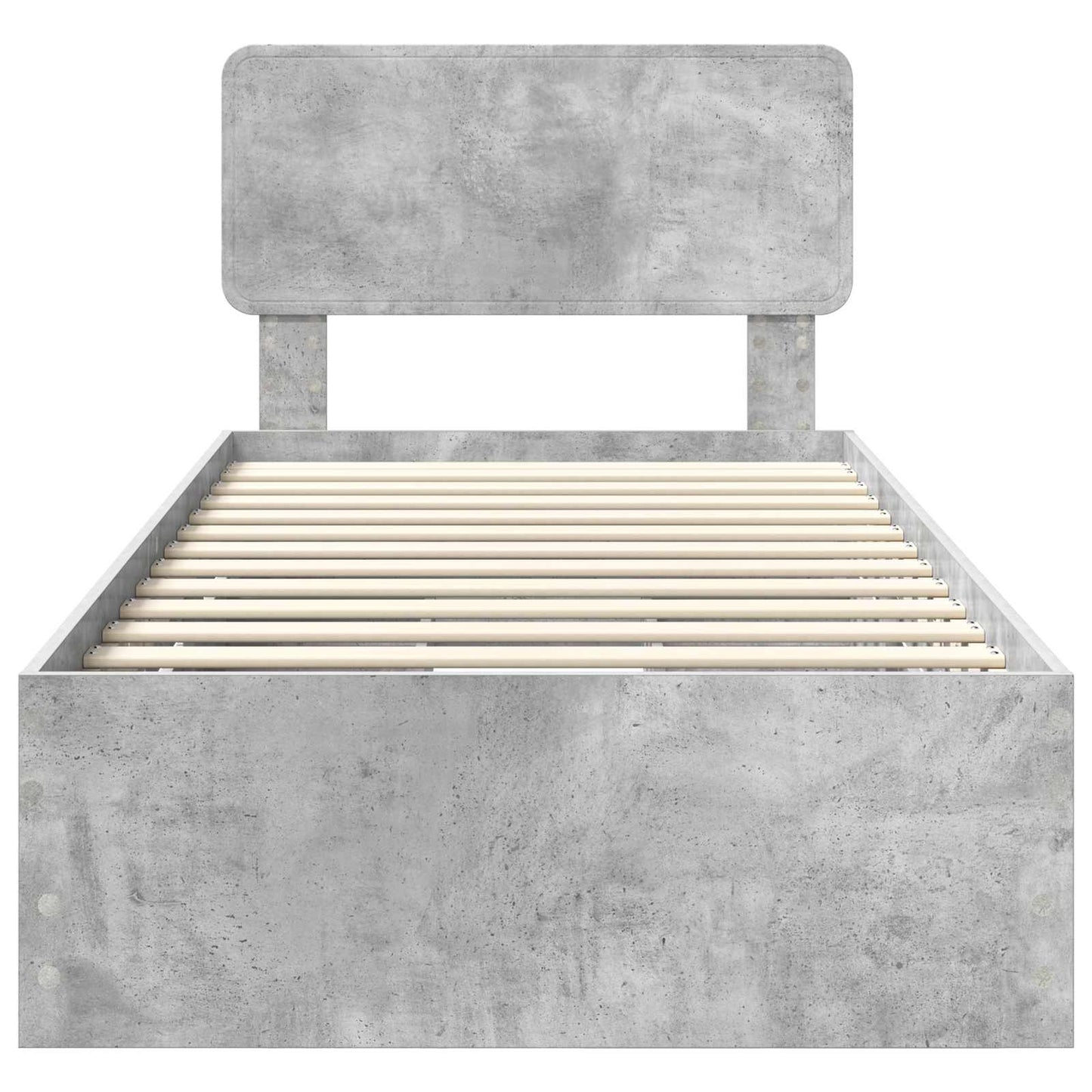 vidaXL Σκελετός Κρεβατιού Σκυρόδεμα Γκρι 90 x 190 cm Μηχανήματος Ξύλο