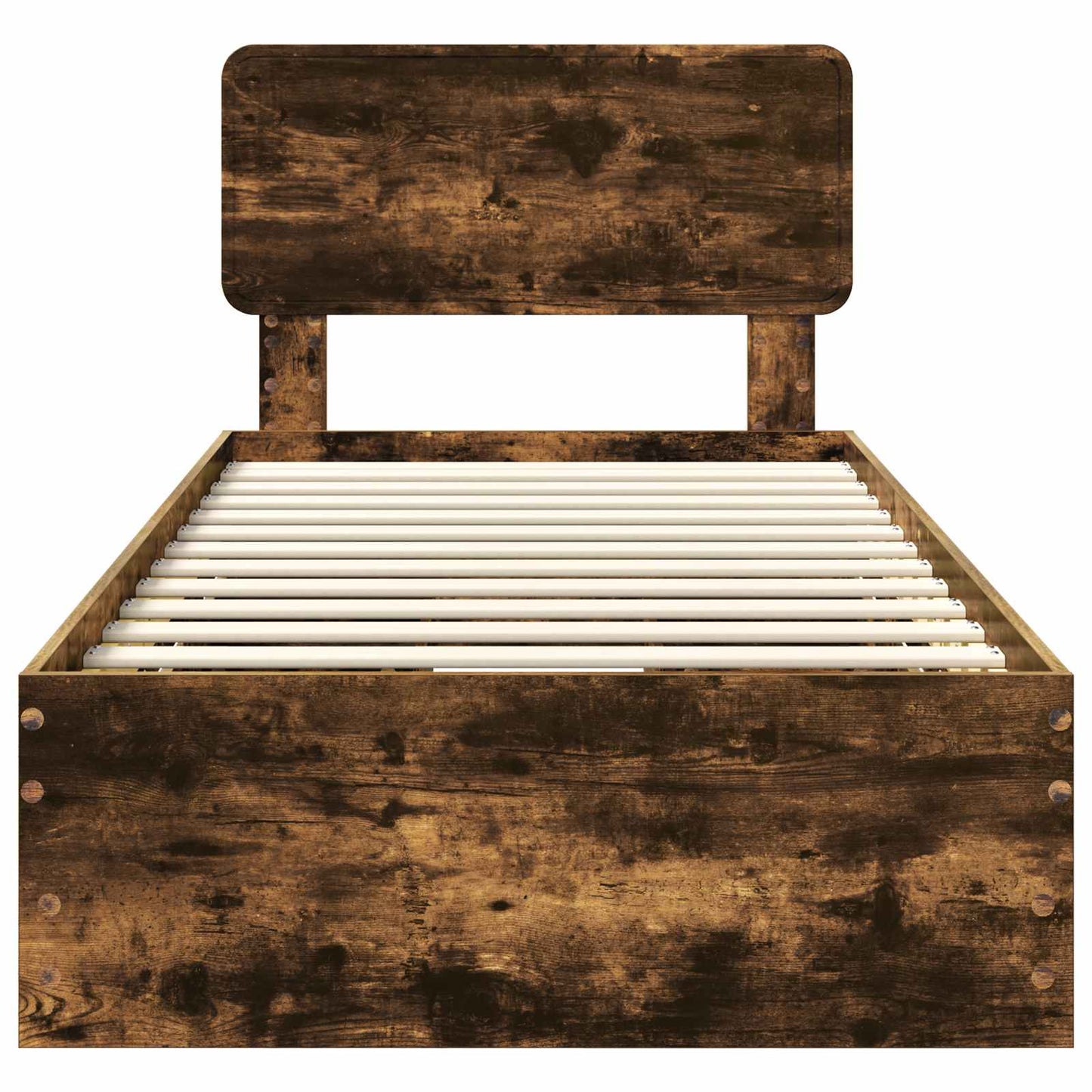 vidaXL Σκελετός Κρεβατιού Καπνιστό Δρύς 90 x 190 cm Μηχανήματος Ξύλο