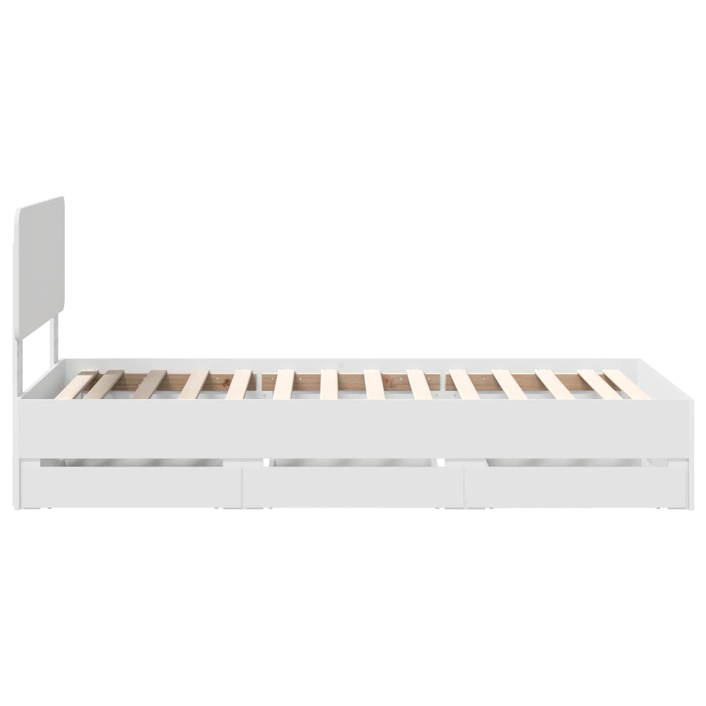 vidaXL Σκελετός Κρεβατιού Λευκό 75 x 190 cm Μηχανήματος Ξύλο
