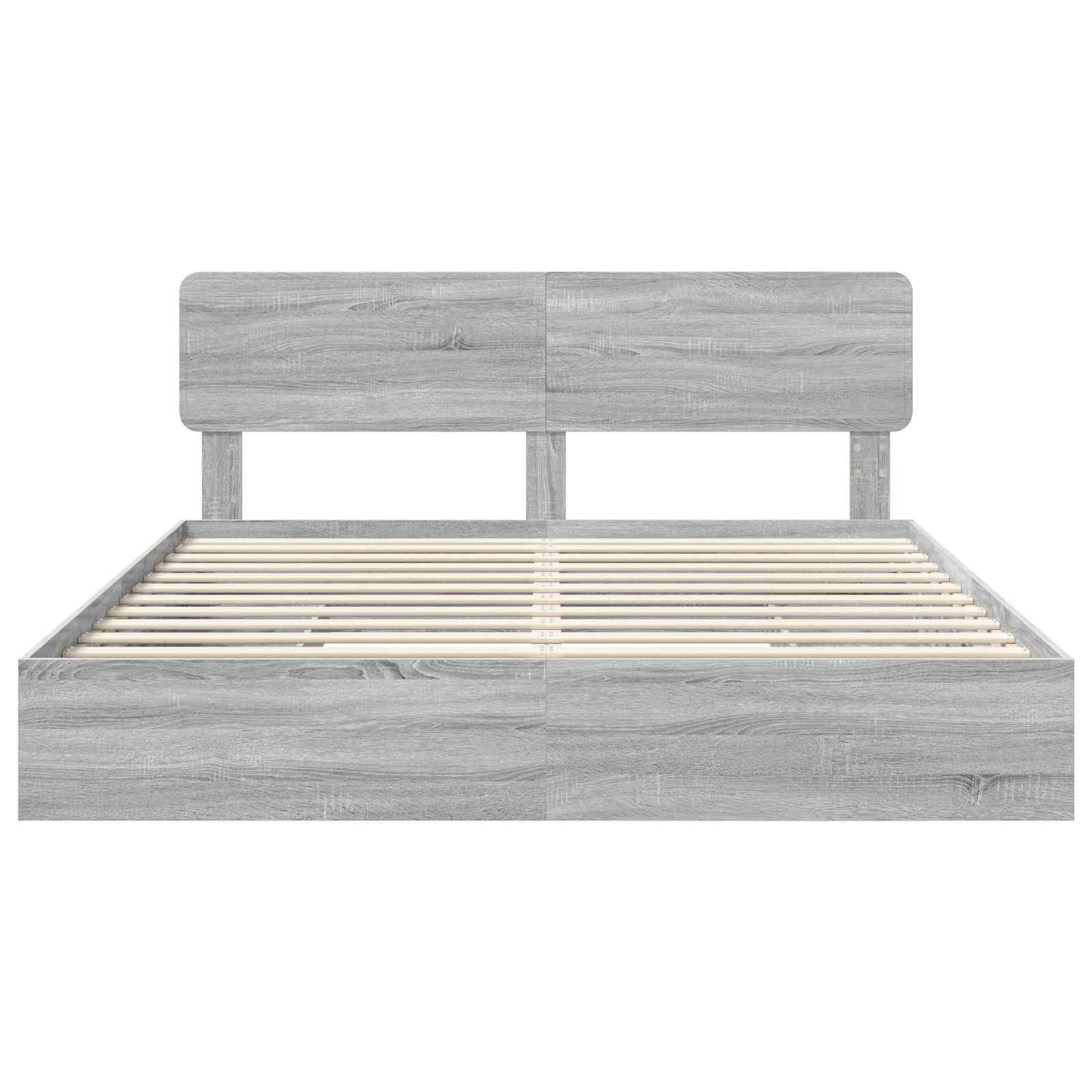 vidaXL Κρεβάτι Αποθήκης Γκρίζο Σονομα 200 x 200 cm Επεξεργασμένο ξύλο