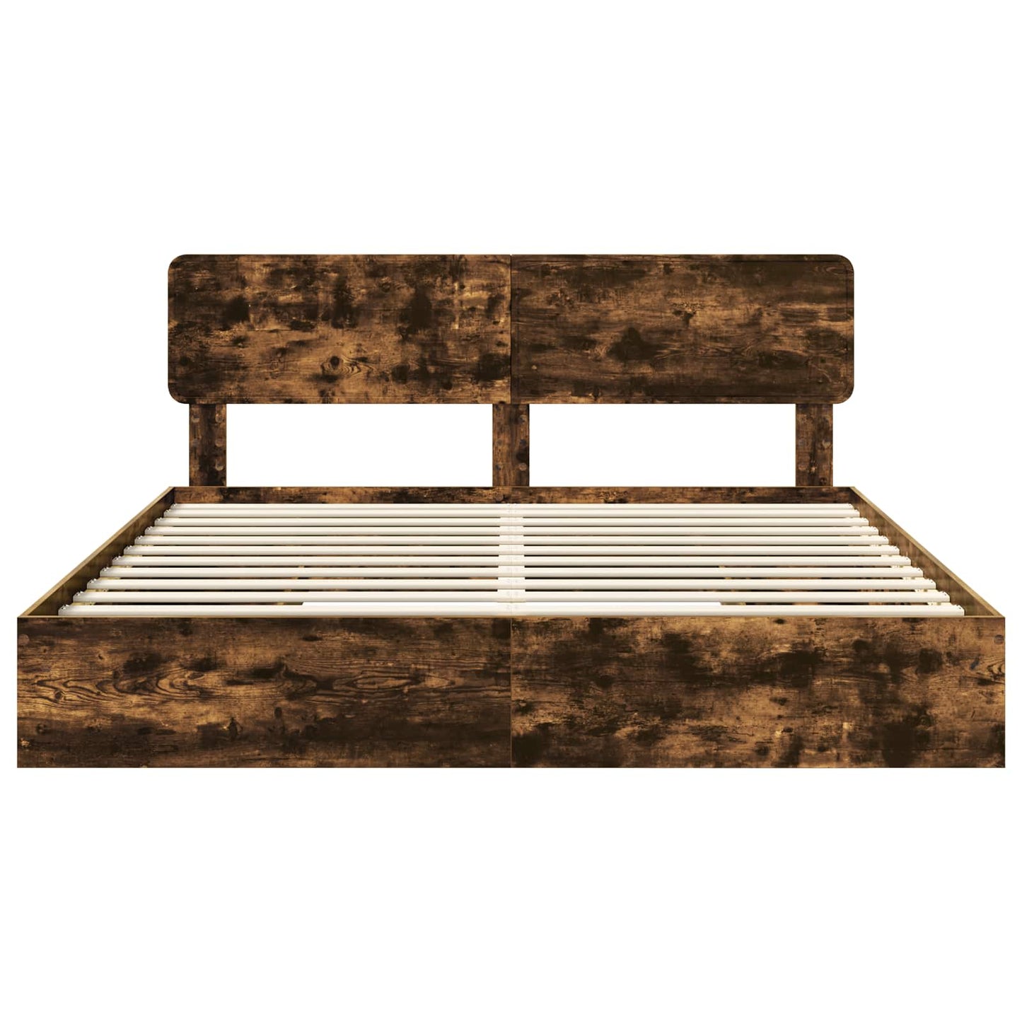 vidaXL Κρεβάτι Αποθήκης Καπνιστό Δρύς 180 x 200 cm Επεξεργασμένο ξύλο