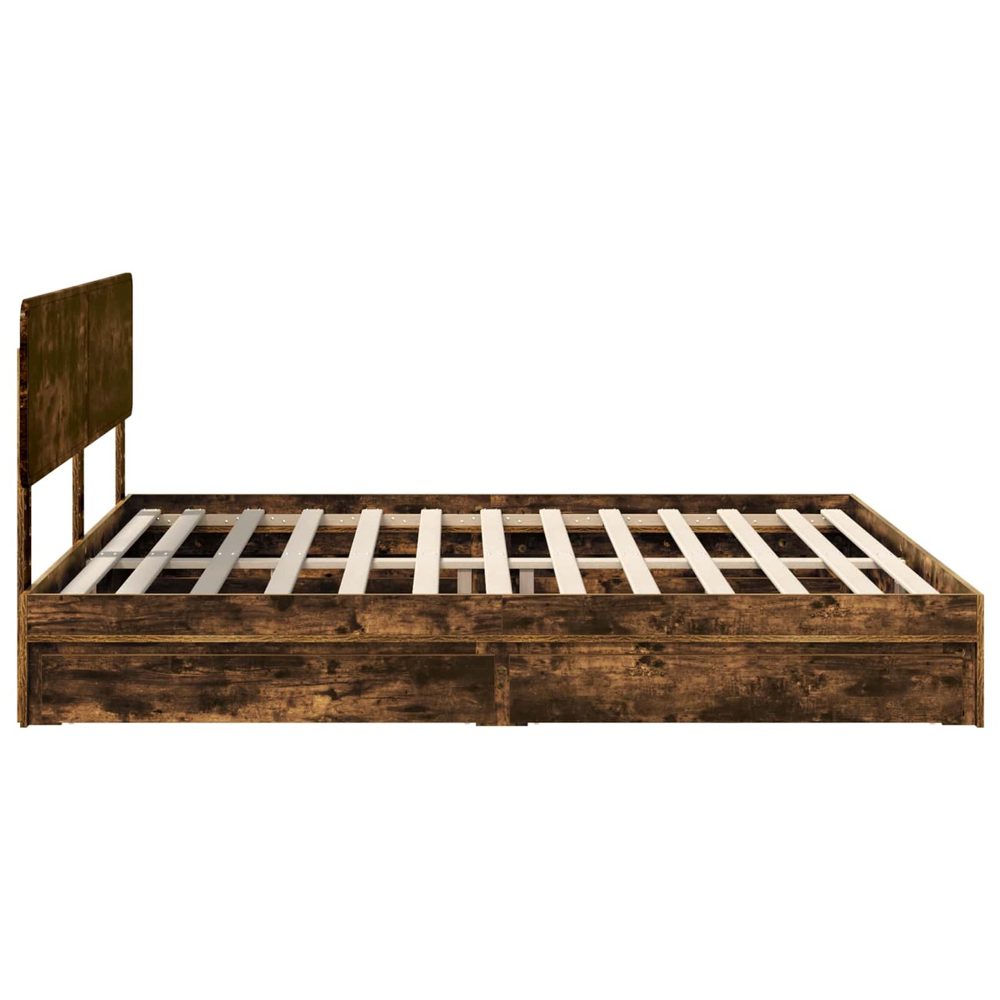 vidaXL Κρεβάτι Αποθήκης Καπνιστό Δρύς 180 x 200 cm Επεξεργασμένο ξύλο