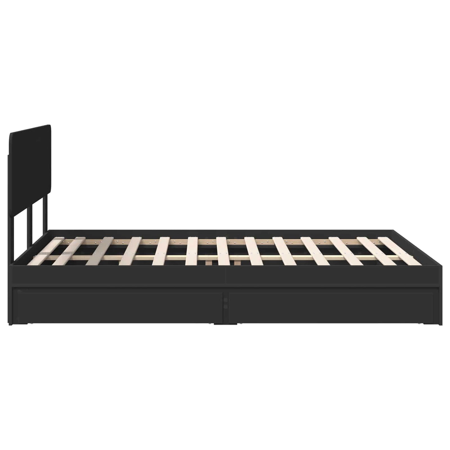 vidaXL Κρεβάτι Αποθήκης Μαύρο 150 x 200 cm Επεξεργασμένο ξύλο