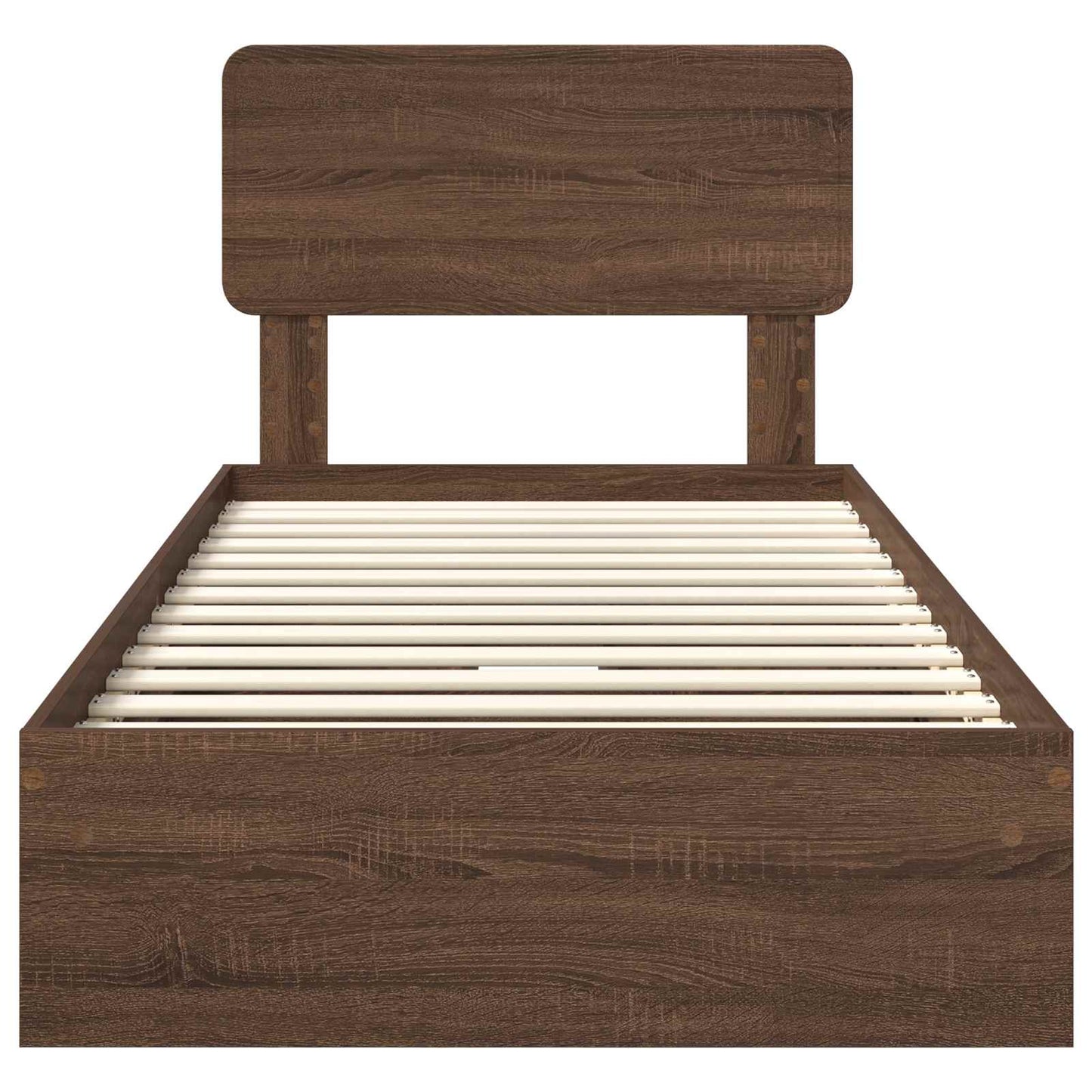 vidaXL Κρεβάτι Αποθήκης Καφέ δρυς 90 x 200 cm Επεξεργασμένο ξύλο