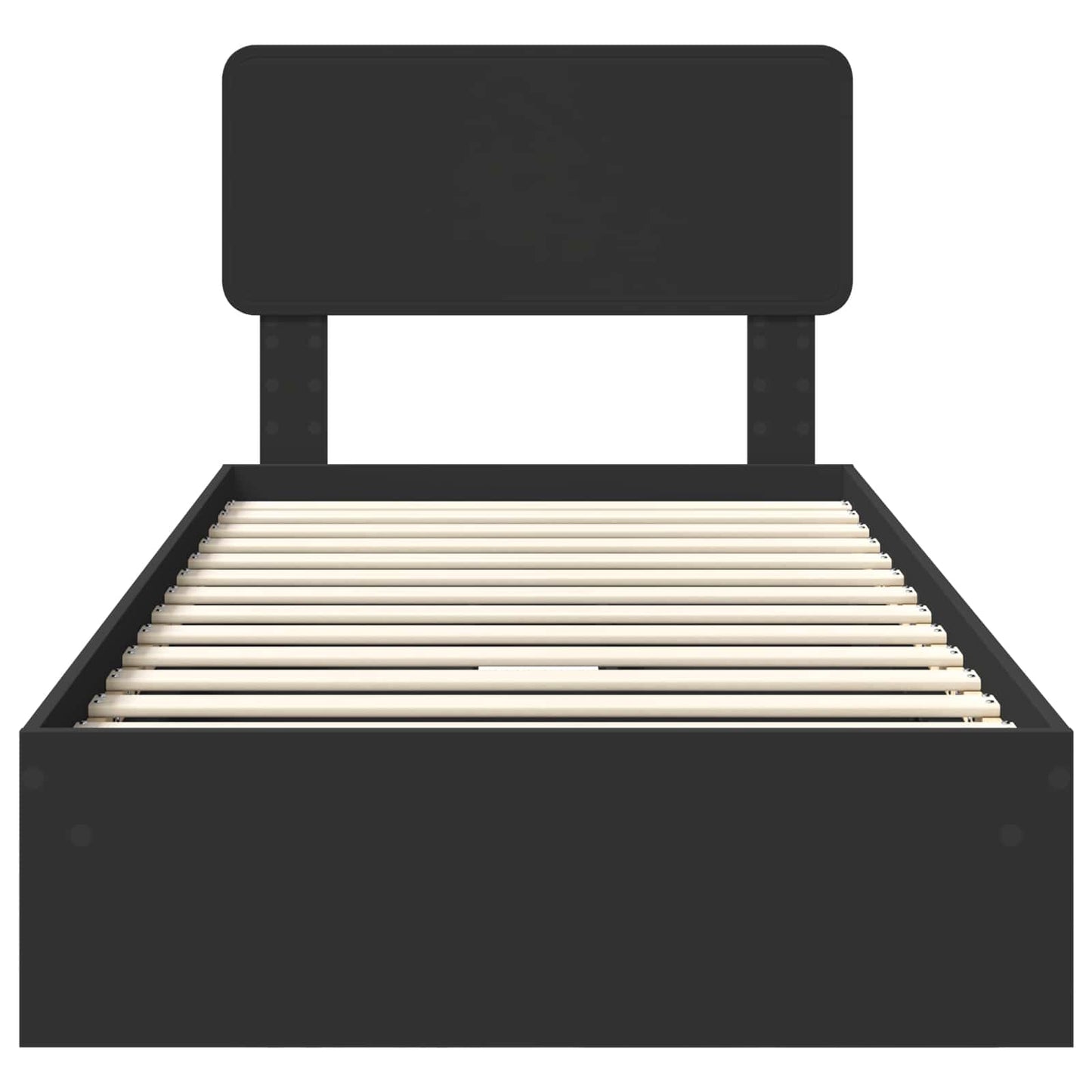 vidaXL Κρεβάτι Αποθήκης Μαύρο 90 x 190 cm Επεξεργασμένο ξύλο