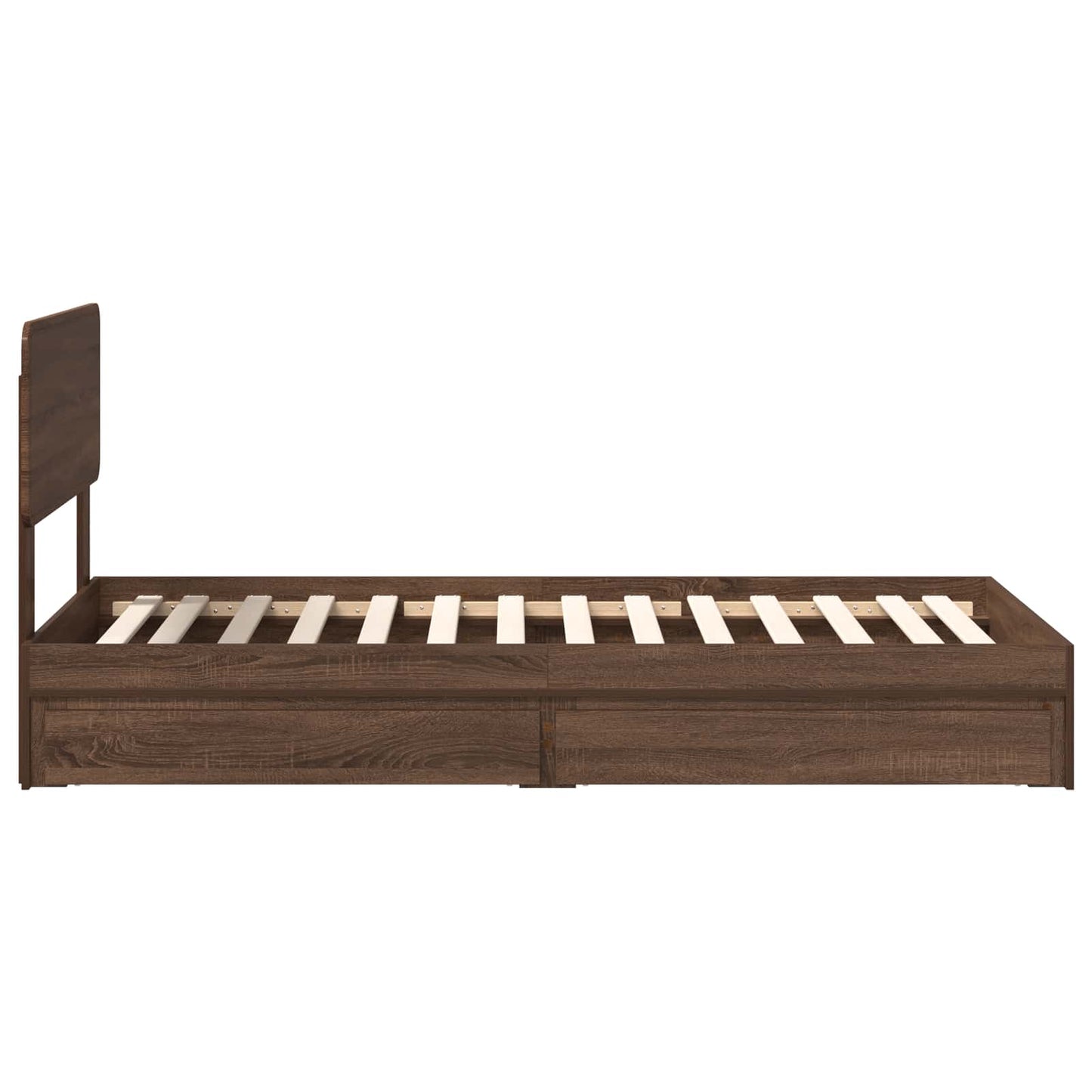 vidaXL Κρεβάτι Αποθήκης Καφέ δρυς 90 x 190 cm Επεξεργασμένο ξύλο