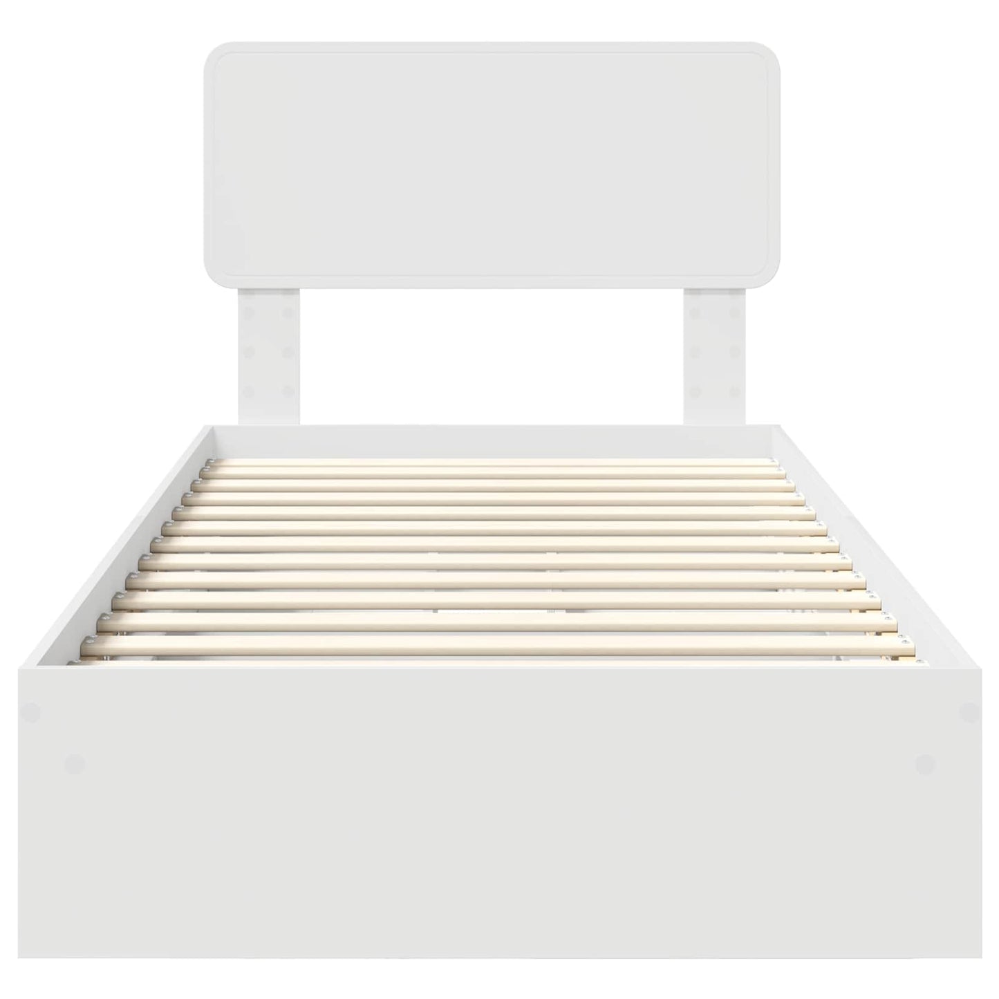 vidaXL Κρεβάτι Αποθήκης Λευκό 75 x 190 cm Επεξεργασμένο ξύλο