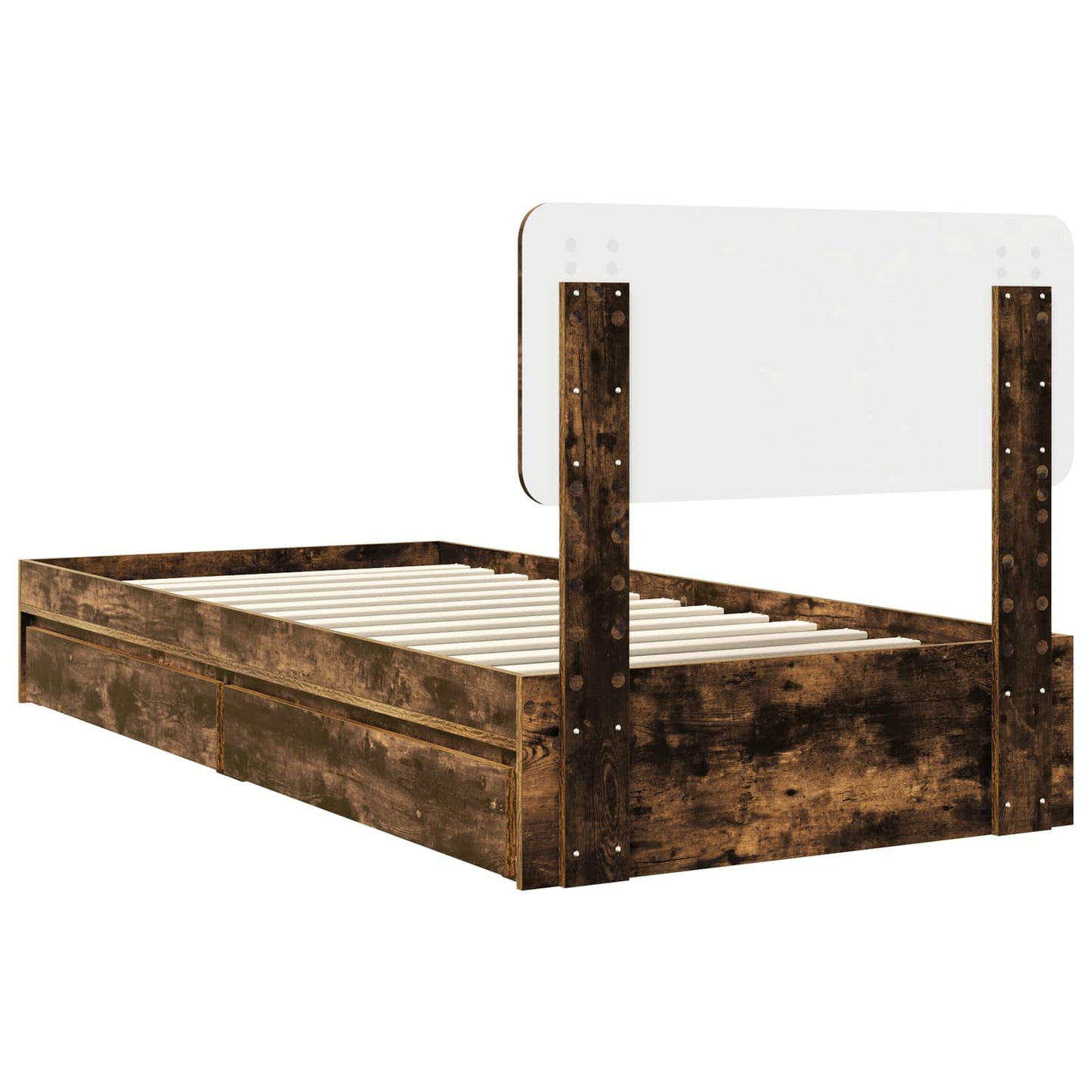 vidaXL Κρεβάτι Αποθήκης Καπνιστό Δρύς 75 x 190 cm Επεξεργασμένο ξύλο