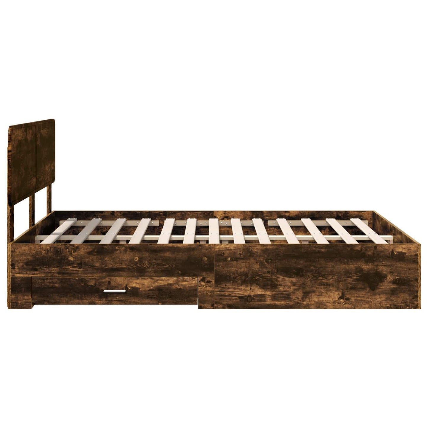 vidaXL Σκελετός Κρεβατιού με κεφαλάρι Καπνιστό Δρύς 140 x 200 cm