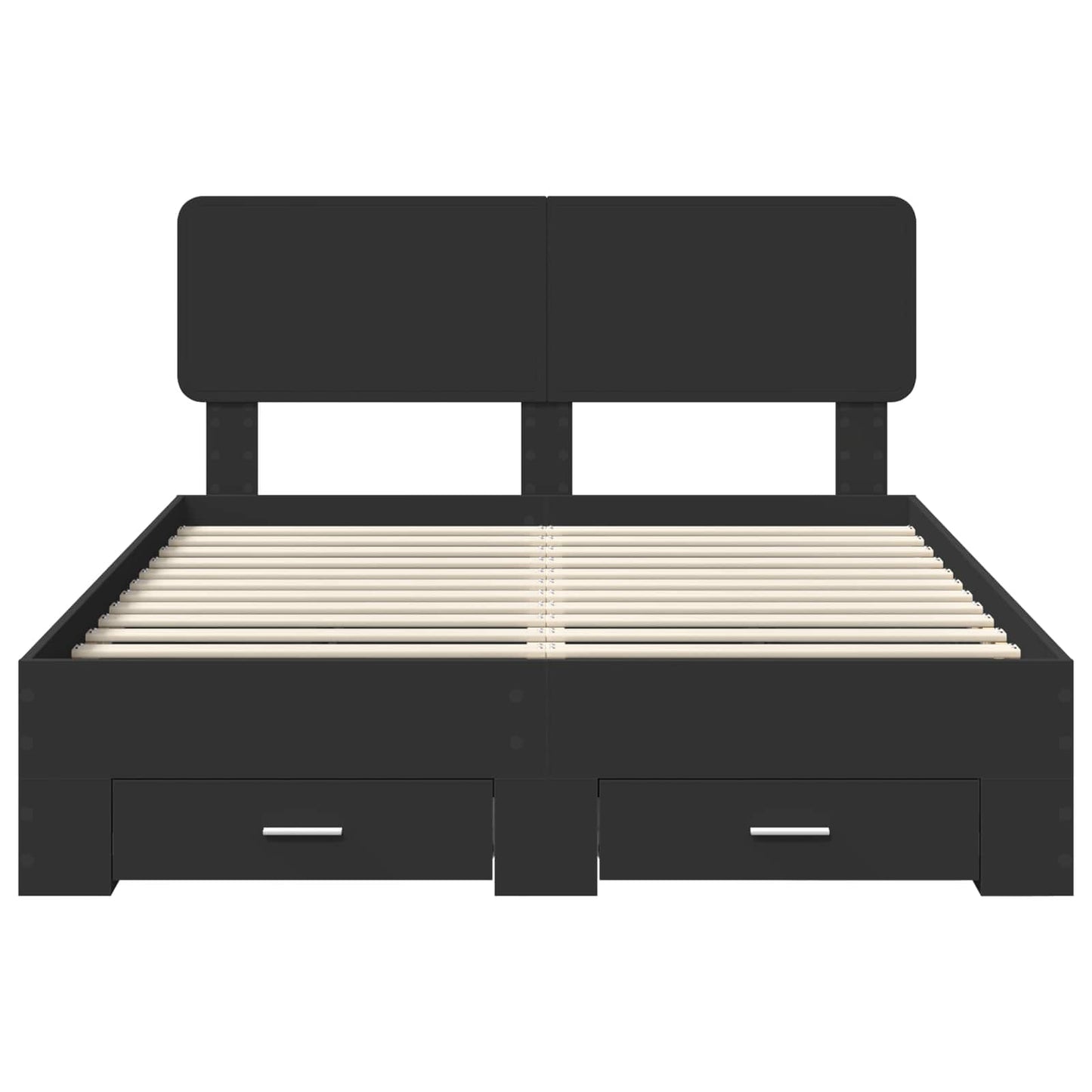 vidaXL Σκελετός Κρεβατιού Μαύρο 140 x 190 cm Επεξεργασμένο ξύλο