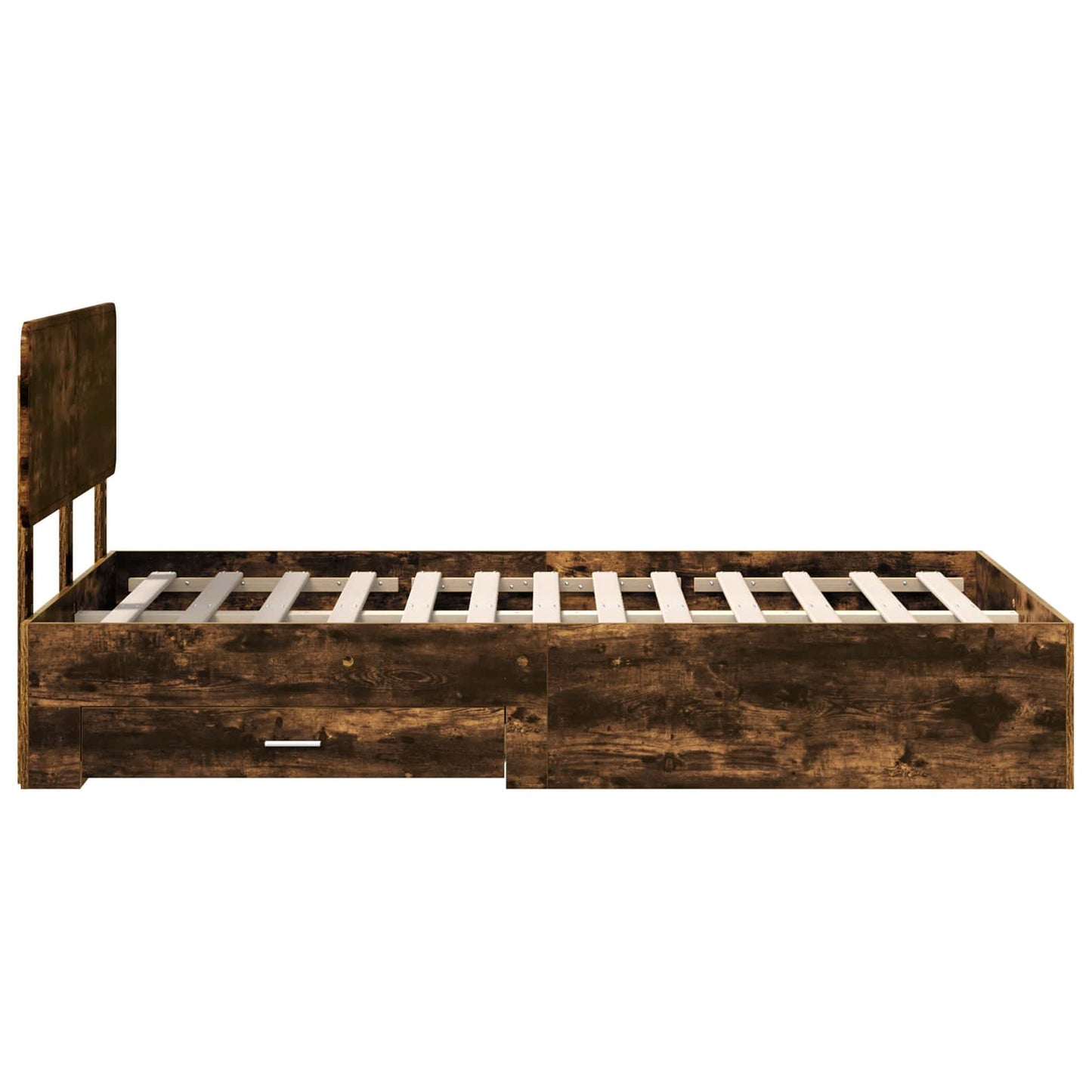 vidaXL Σκελετός Κρεβατιού με κεφαλάρι Καπνιστό Δρύς 120 x 200 cm