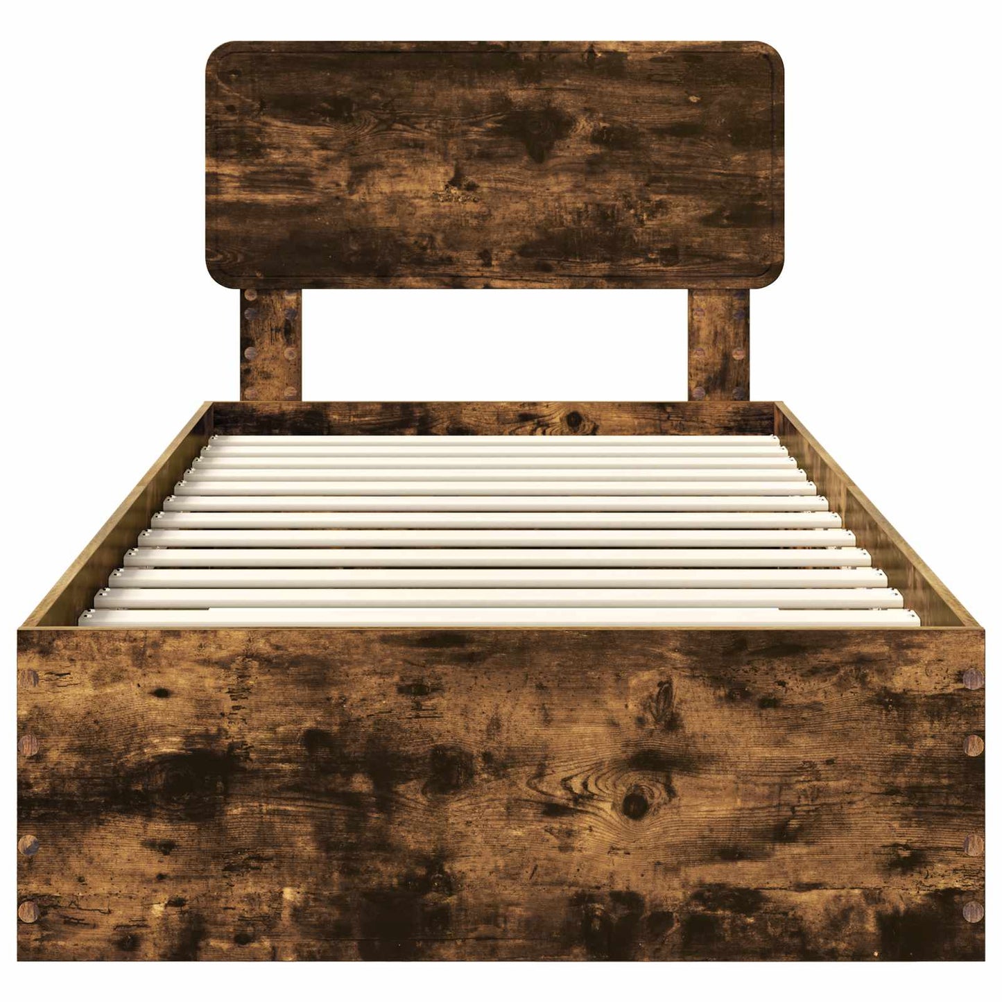 vidaXL Σκελετός Κρεβατιού Καπνιστό Δρύς 90 x 190 cm Επεξεργασμένο ξύλο