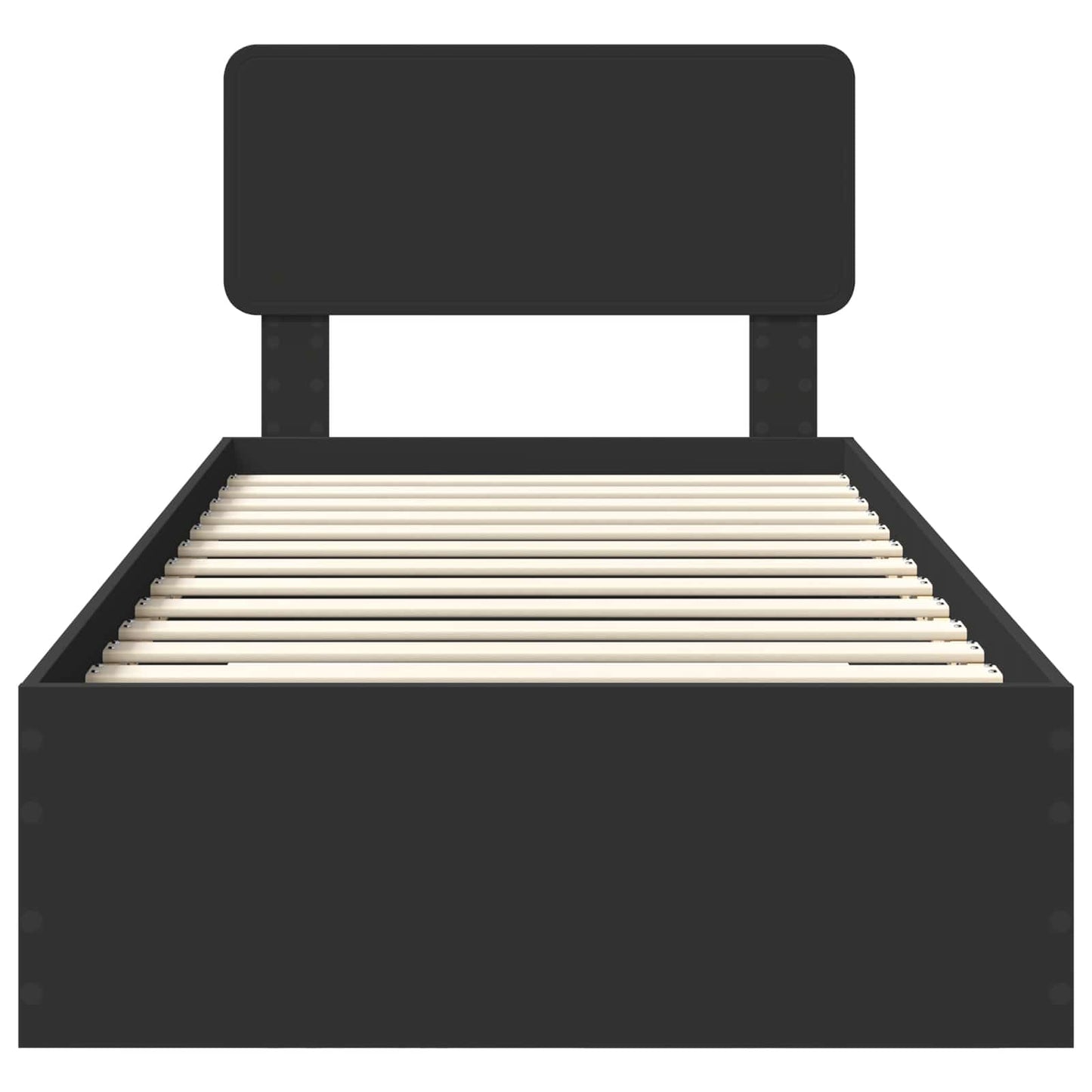 vidaXL Σκελετός Κρεβατιού Μαύρο 75 x 190 cm Επεξεργασμένο ξύλο