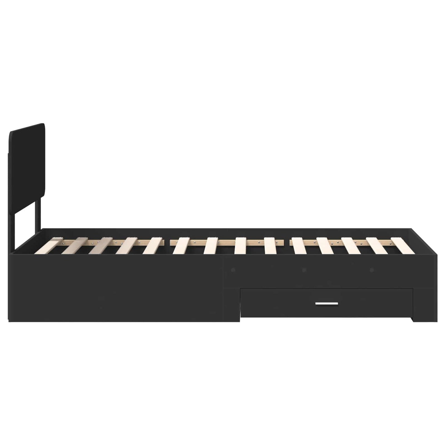 vidaXL Σκελετός Κρεβατιού Μαύρο 75 x 190 cm Επεξεργασμένο ξύλο