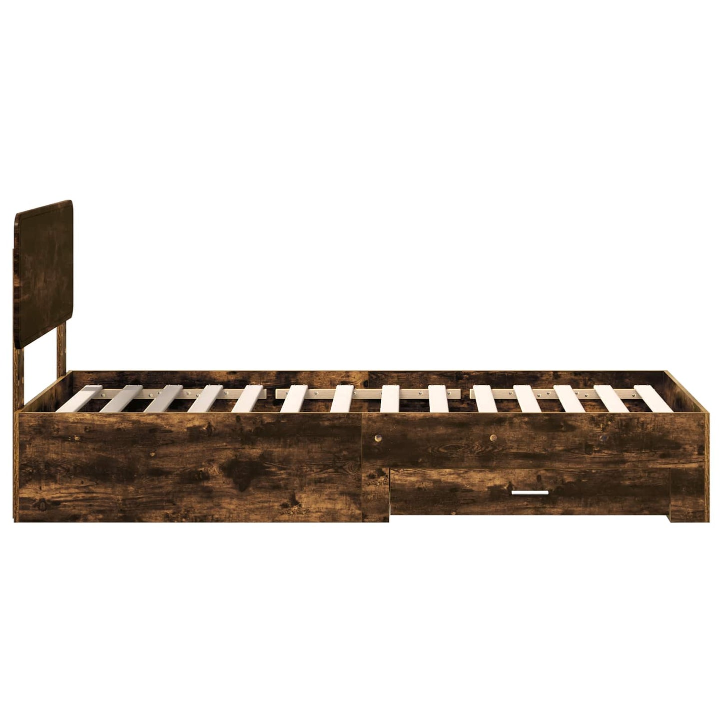 vidaXL Σκελετός Κρεβατιού Καπνιστό Δρύς 75 x 190 cm Επεξεργασμένο ξύλο