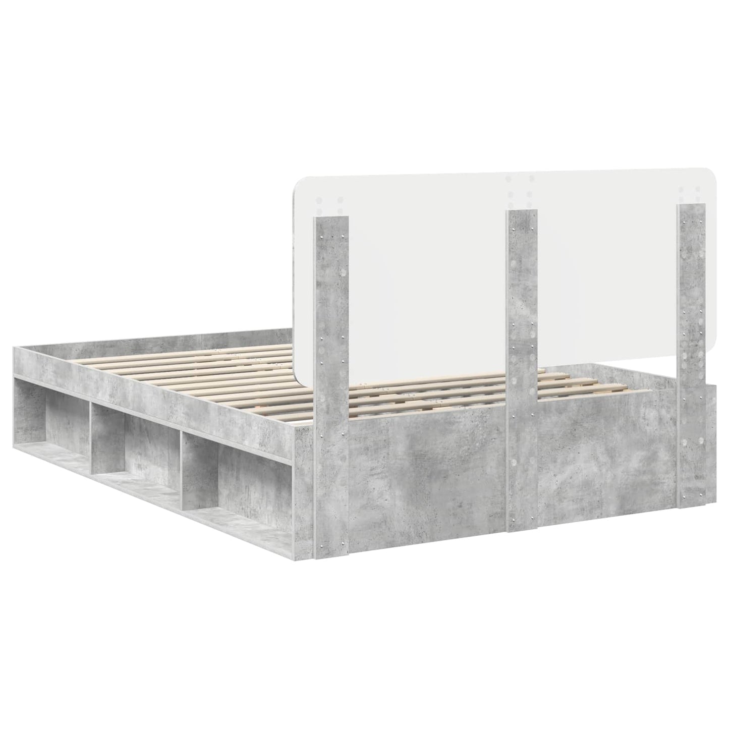 vidaXL Σκελετός Κρεβατιού Σκυρόδεμα 140 x 190 cm Στερεά ξυλεία πεύκου