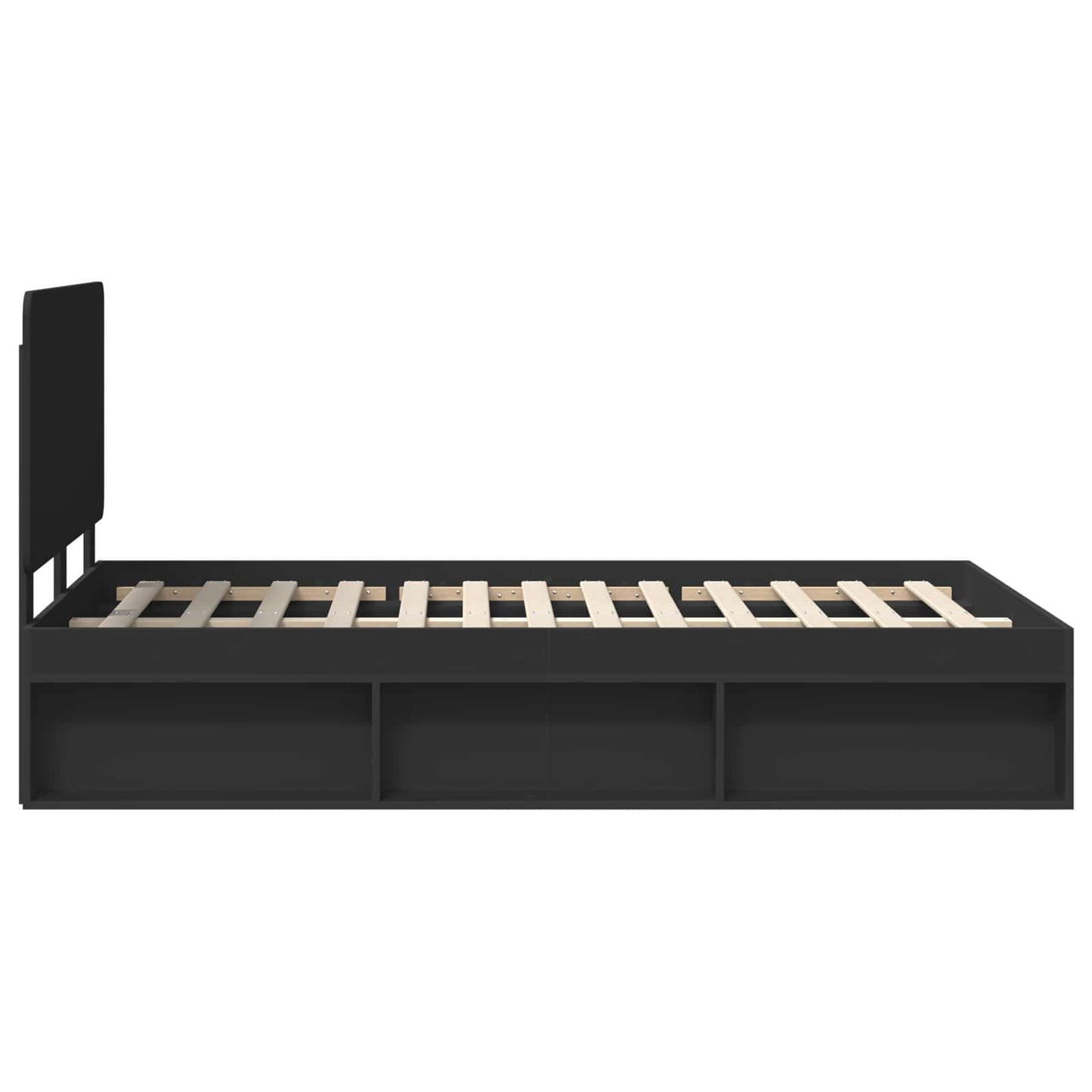 vidaXL Σκελετός Κρεβατιού Μαύρο 135 x 190 cm Στερεά ξυλεία πεύκου