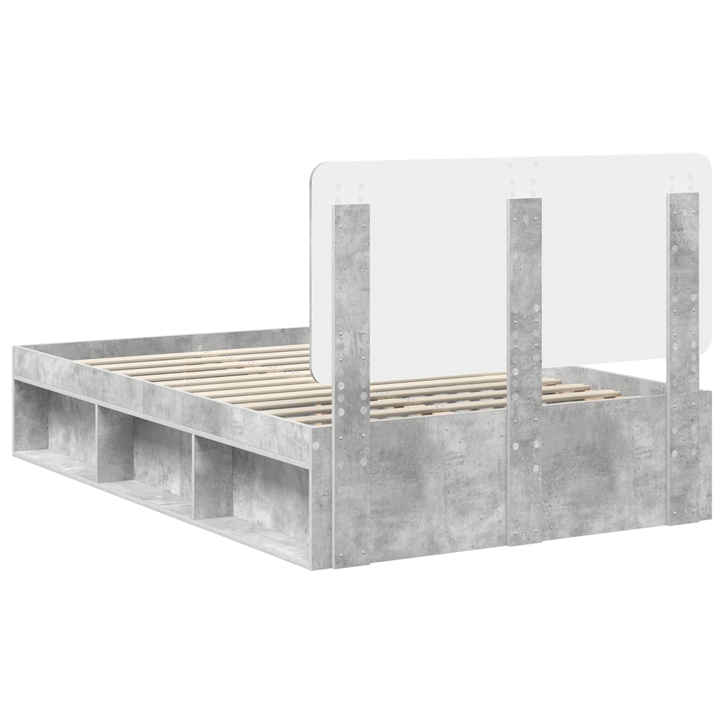 vidaXL Σκελετός Κρεβατιού Σκυρόδεμα 120 x 190 cm Στερεά ξυλεία πεύκου