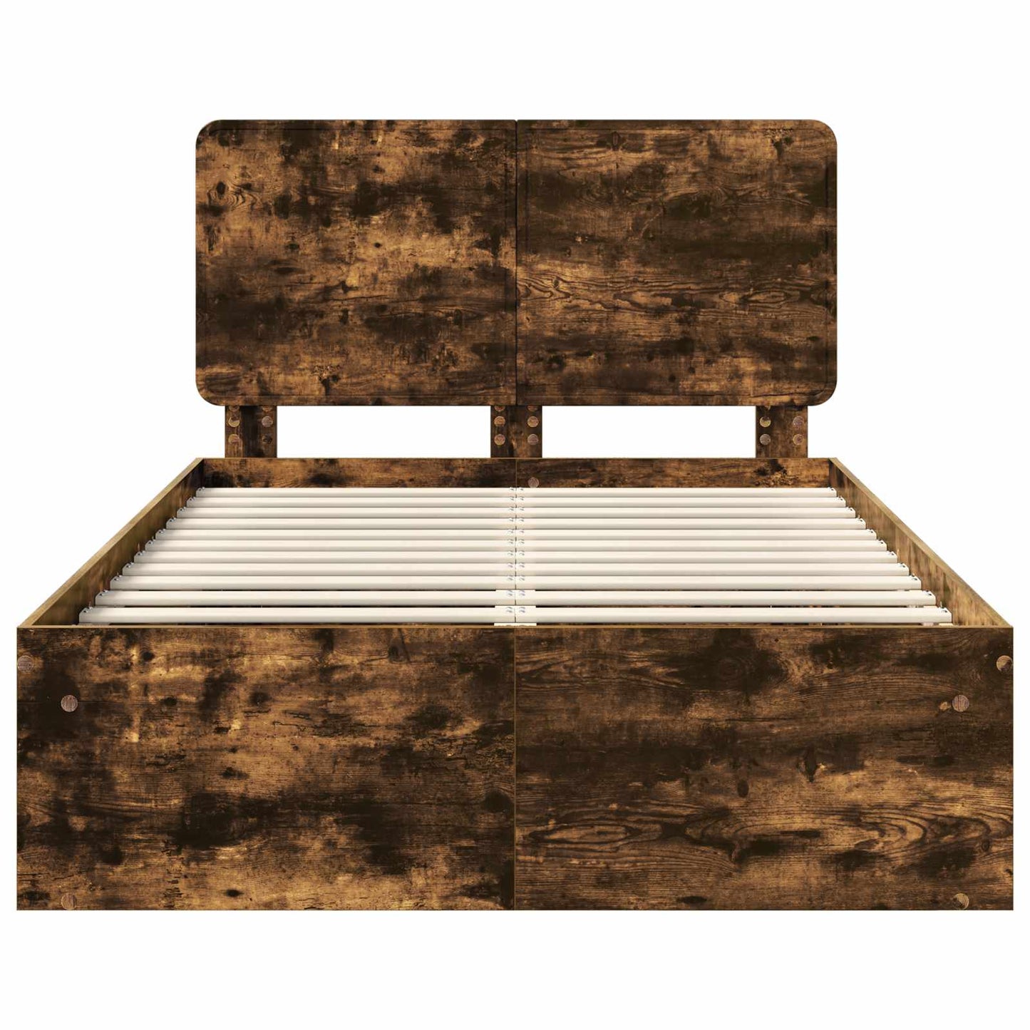 vidaXL Σκελετός Κρεβατιού με κεφαλάρι Καπνιστό Δρύς 120 x 190 cm